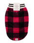 Canadiana Plaid Puppy Coat with Shawl Collar - Deep Red Buffalo Plaid - LATTELOVE Co.