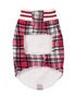 Canadiana Plaid Puppy Coat with Shawl Collar - Deep Red Tartan Plaid - LATTELOVE Co.