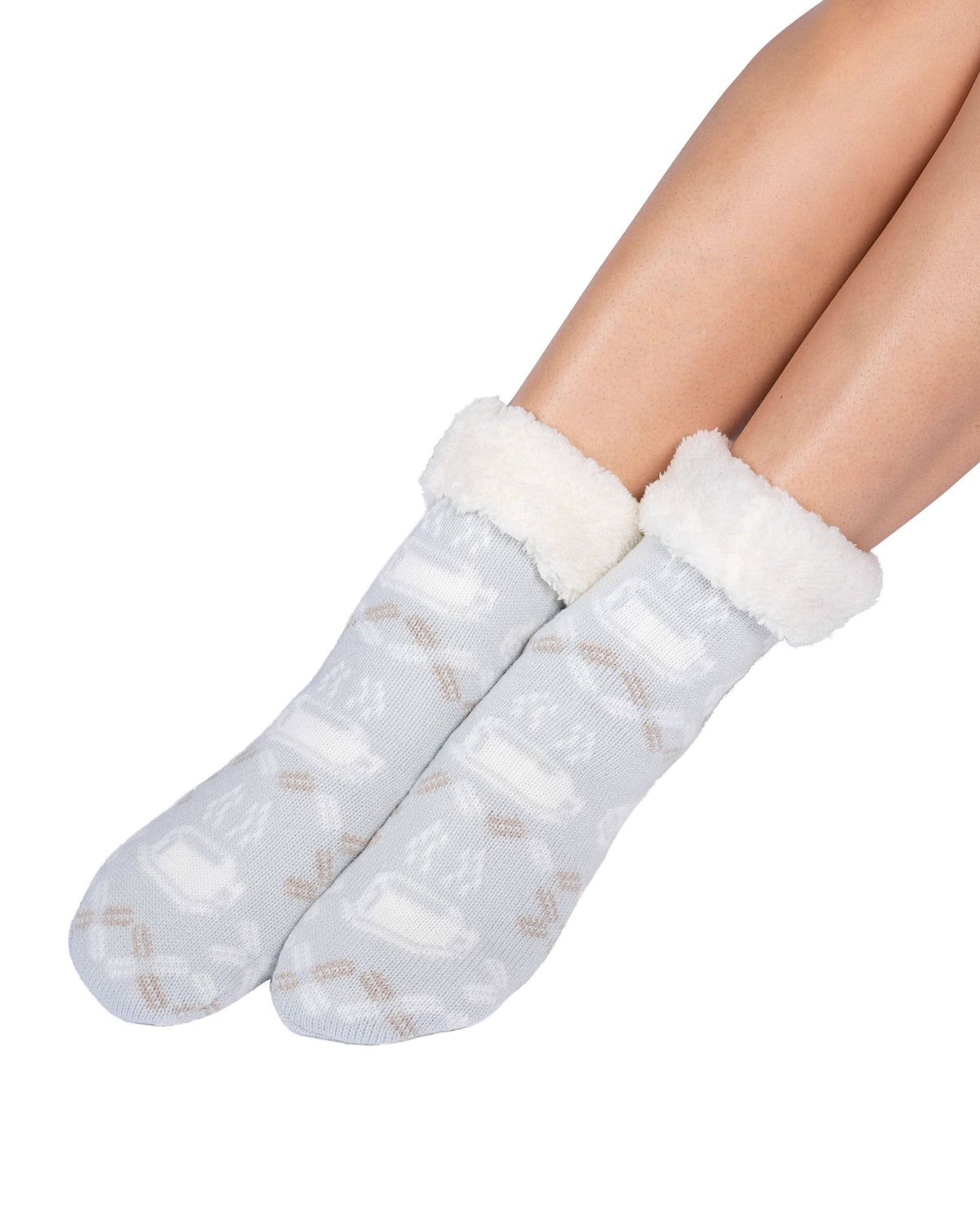 Coffee Cup Lounge Socks - Illusion Blue - LATTELOVE Co.