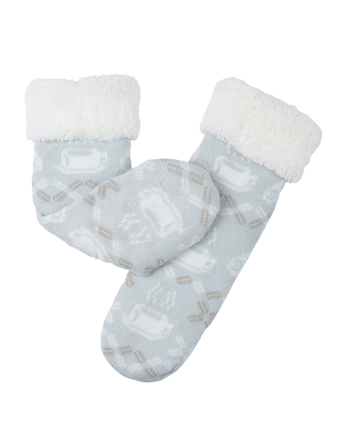 Coffee Cup Lounge Socks - Illusion Blue - LATTELOVE Co.