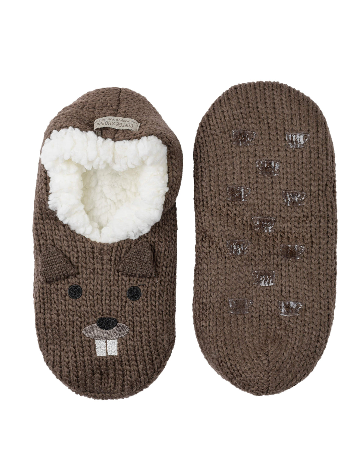 Critter Ankle Slippers - Beaver (Chestnut) - LATTELOVE Co.