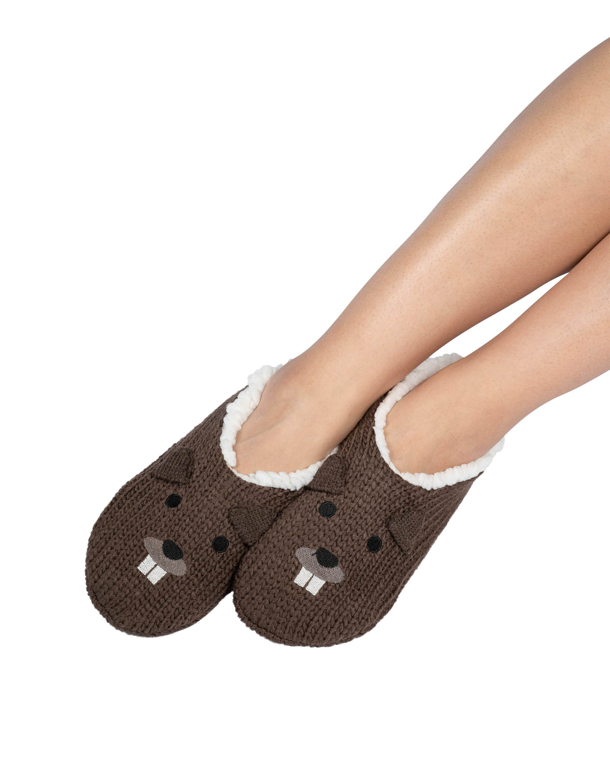 Critter Ankle Slippers - Beaver (Chestnut) - LATTELOVE Co.