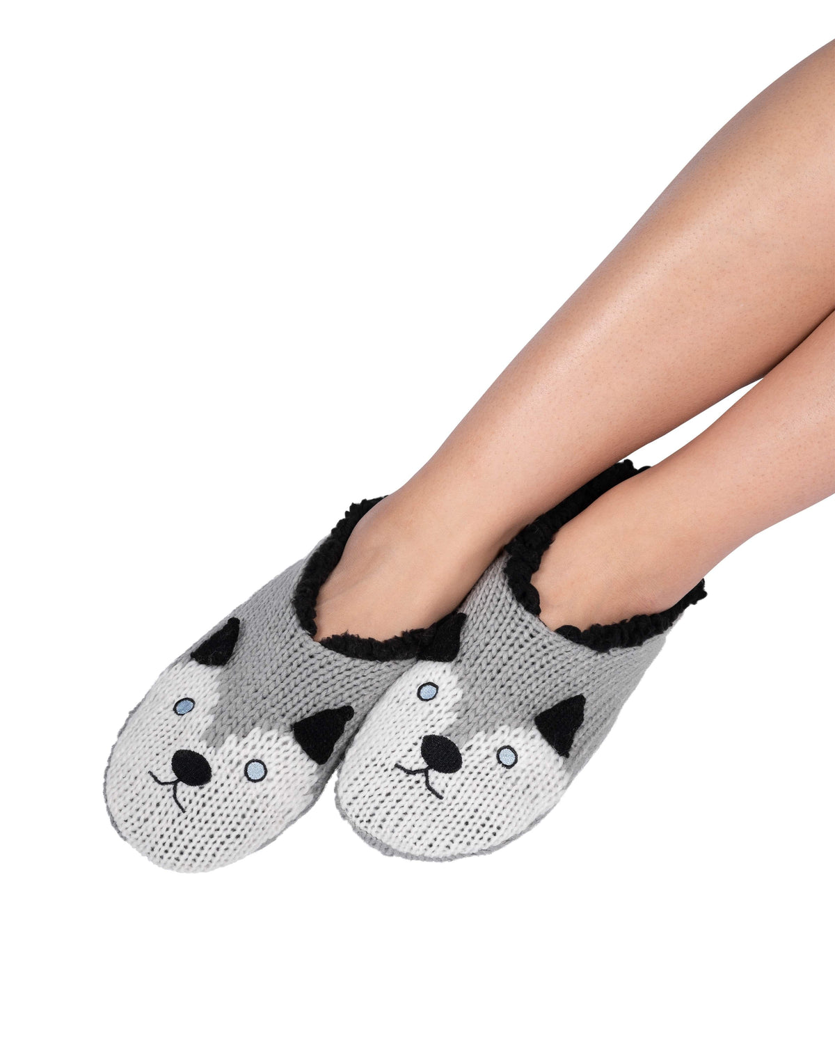 Critter Ankle Slippers - Husky (Wild Dove) - LATTELOVE Co.