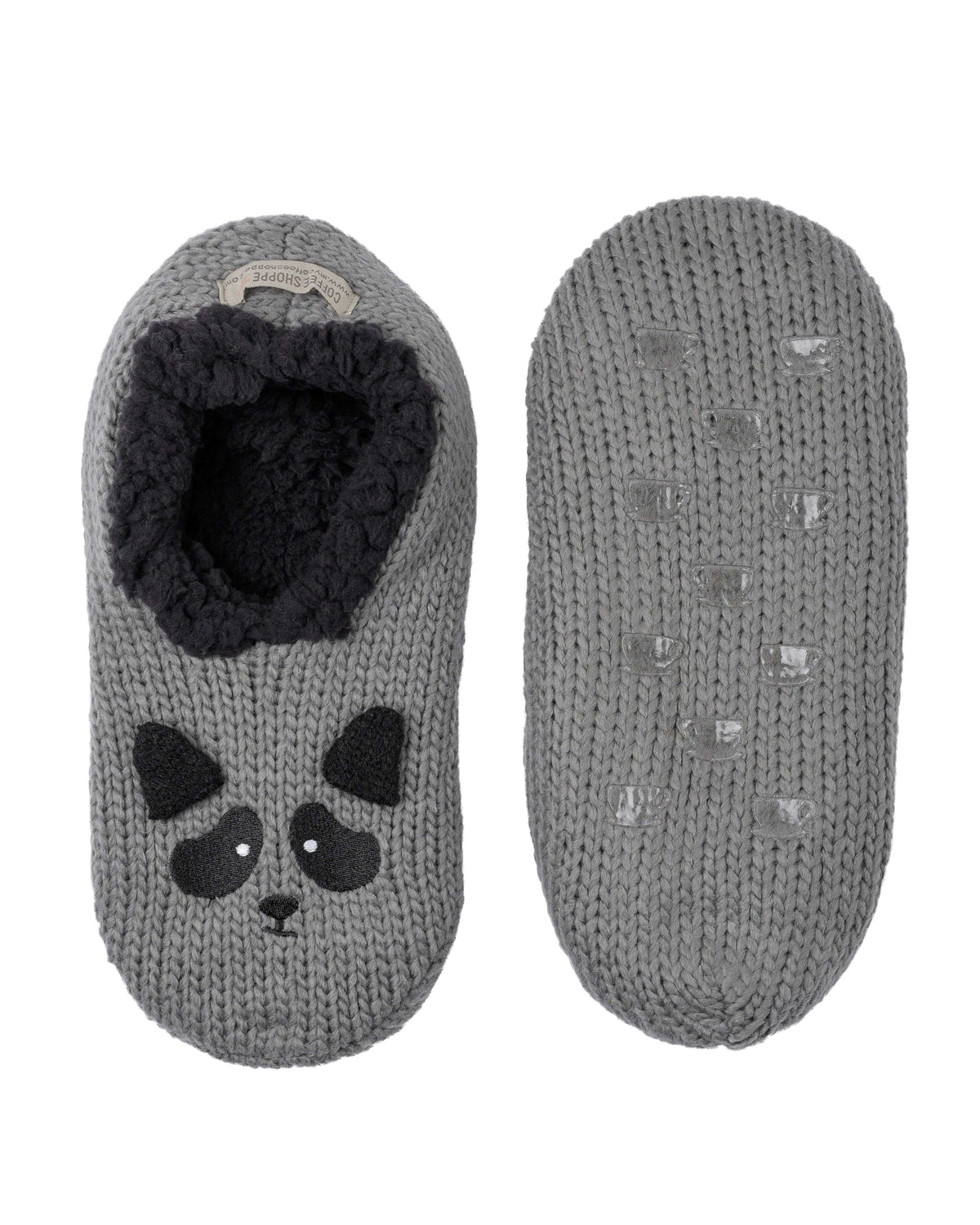 Critter Ankle Slippers - Raccoon (Smoked Pearl) - LATTELOVE Co.