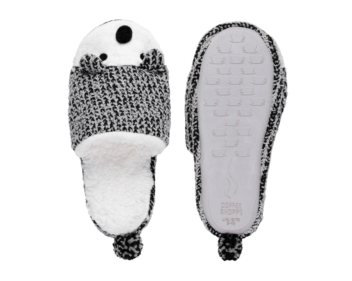Critter Slide Slipper with hard-bottom sole - Hedgehog (Wild Dove) - LATTELOVE Co.