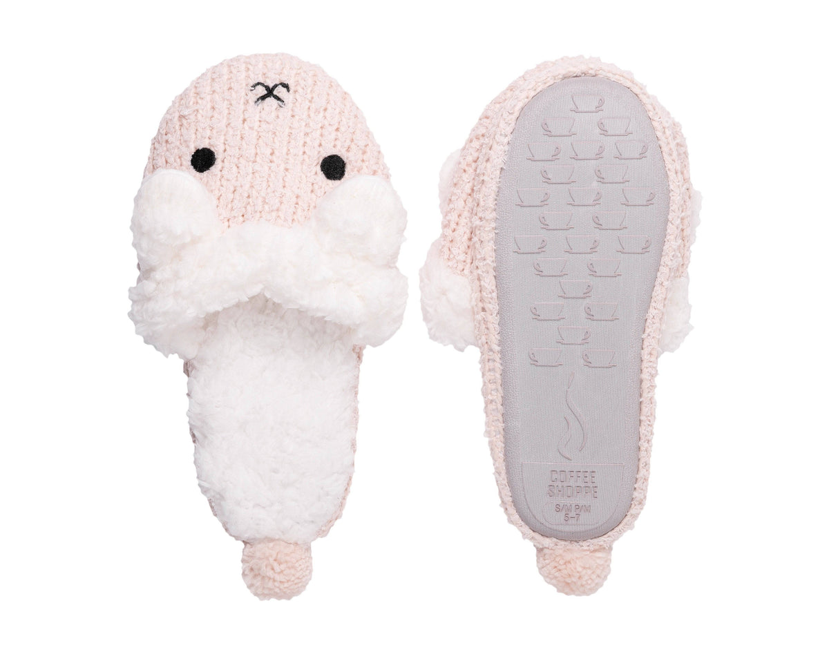 Critter Slide Slipper with hard-bottom sole - Lamb (Millennial Pink) - LATTELOVE Co.