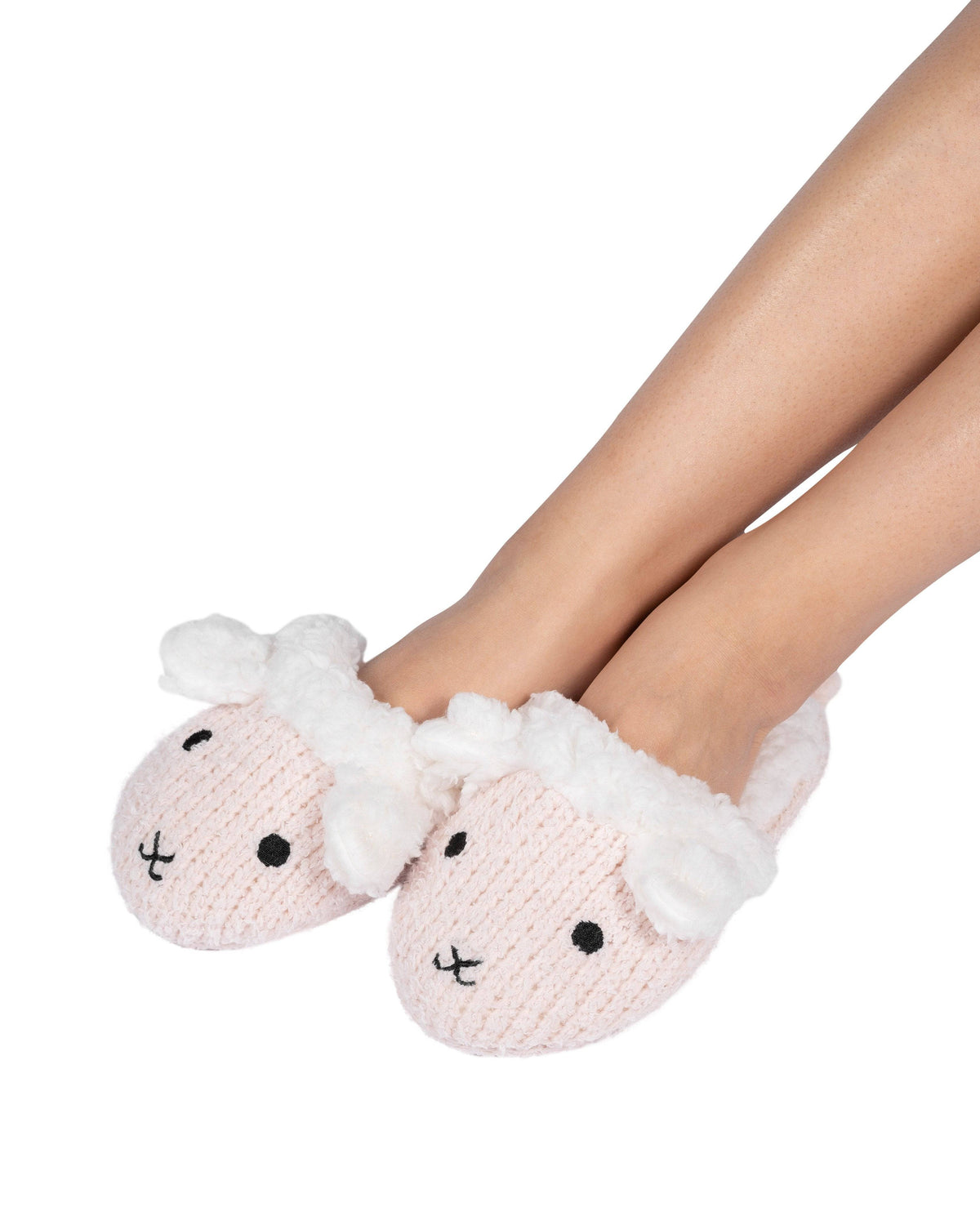 Critter Slide Slipper with hard-bottom sole - Lamb (Millennial Pink) - LATTELOVE Co.