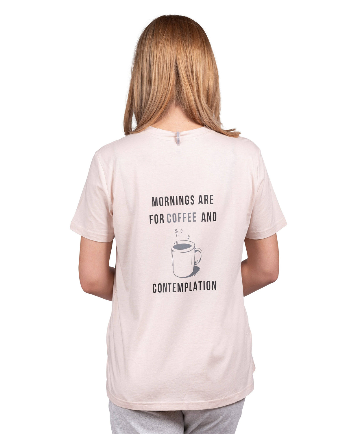 Current Mood Boyfriend T-Shirt - MORNINGS ARE FOR COFFEE AND CONTEMPLATION - LATTELOVE Co.