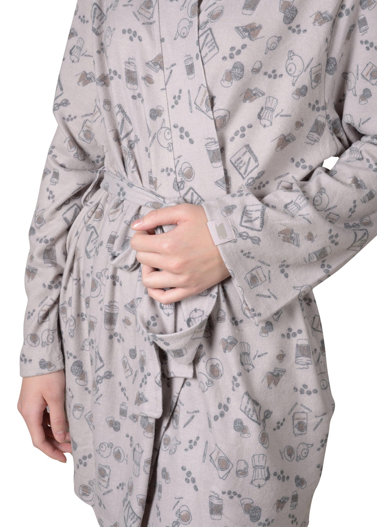 Java and Script Wrap-It-Up Reading Robe - Silver Cloud - LATTELOVE Co.