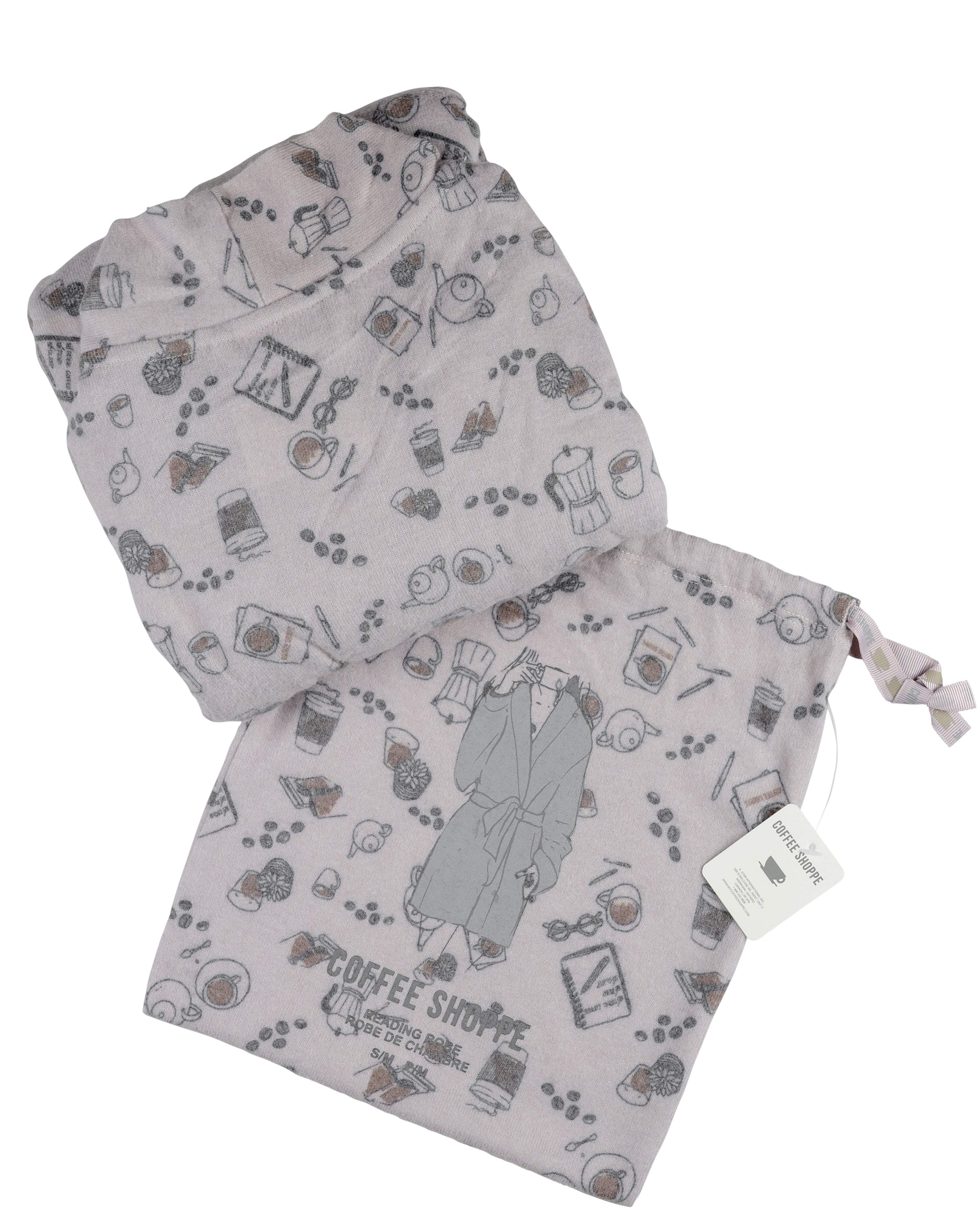 Java and Script Wrap-It-Up Reading Robe - Silver Cloud - LATTELOVE Co.