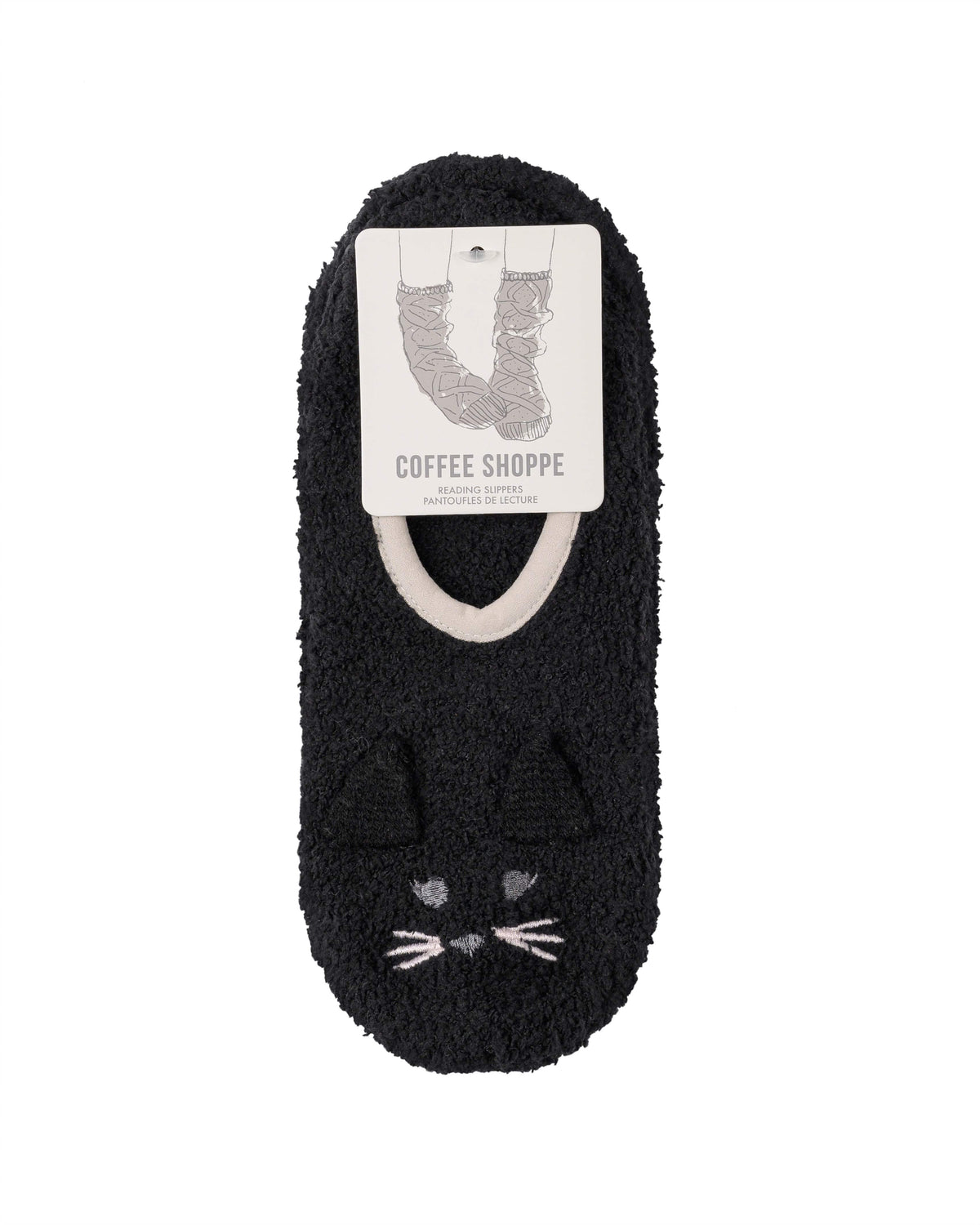 Marshmallow Animal Footlet - Cat (Black) - LATTELOVE Co.