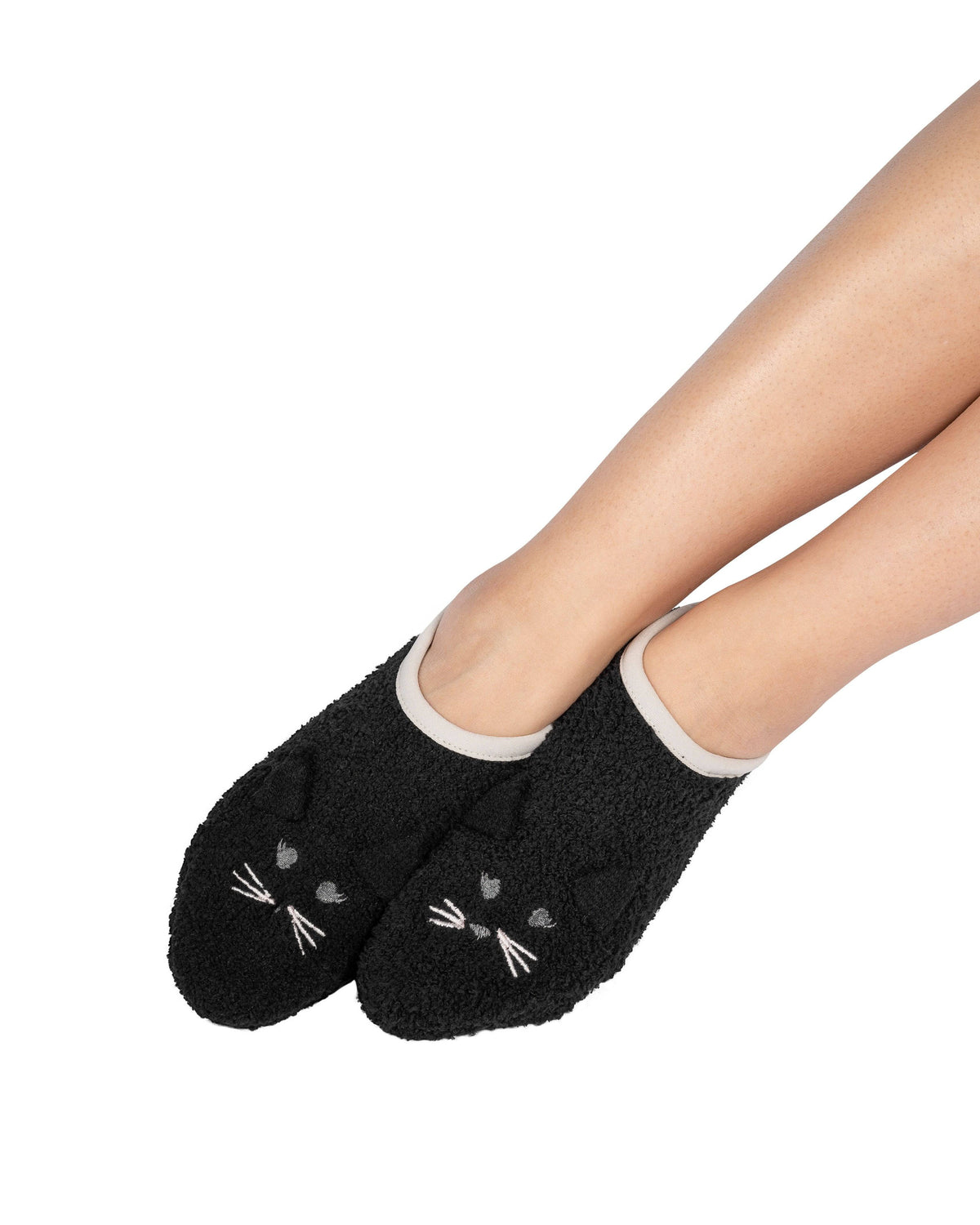 Marshmallow Animal Footlet - Cat (Black) - LATTELOVE Co.