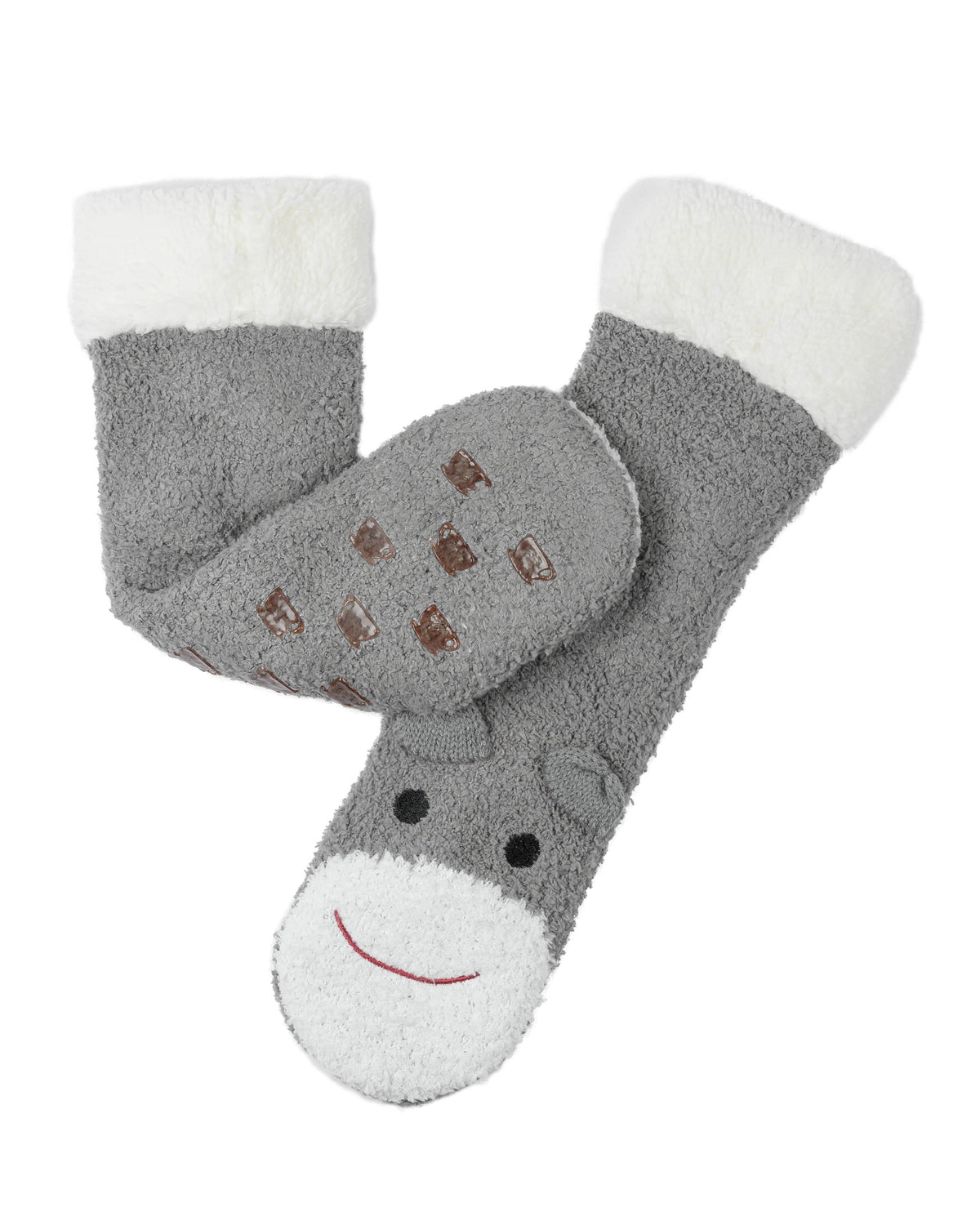 Marshmallow Critter Sock - Sock Monkey (Wild Dove) - LATTELOVE Co.