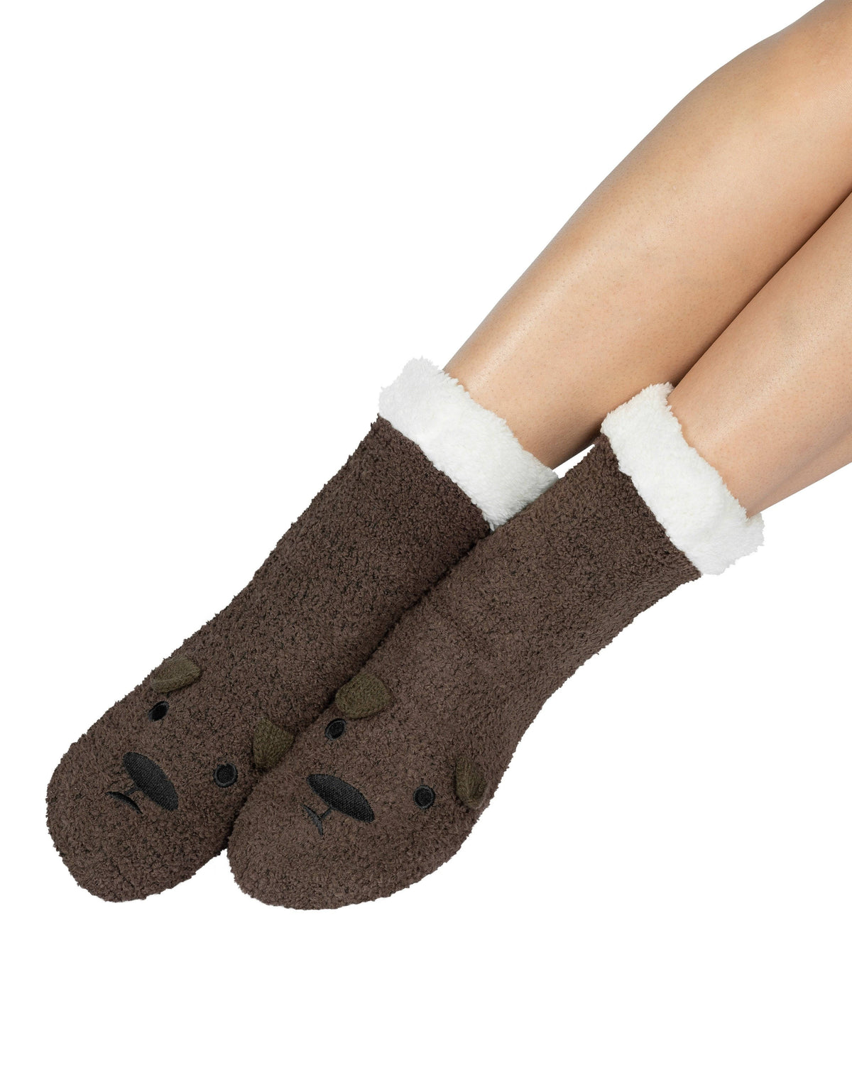 Marshmallow Critter Socks - Bear (Chestnut) - LATTELOVE Co.