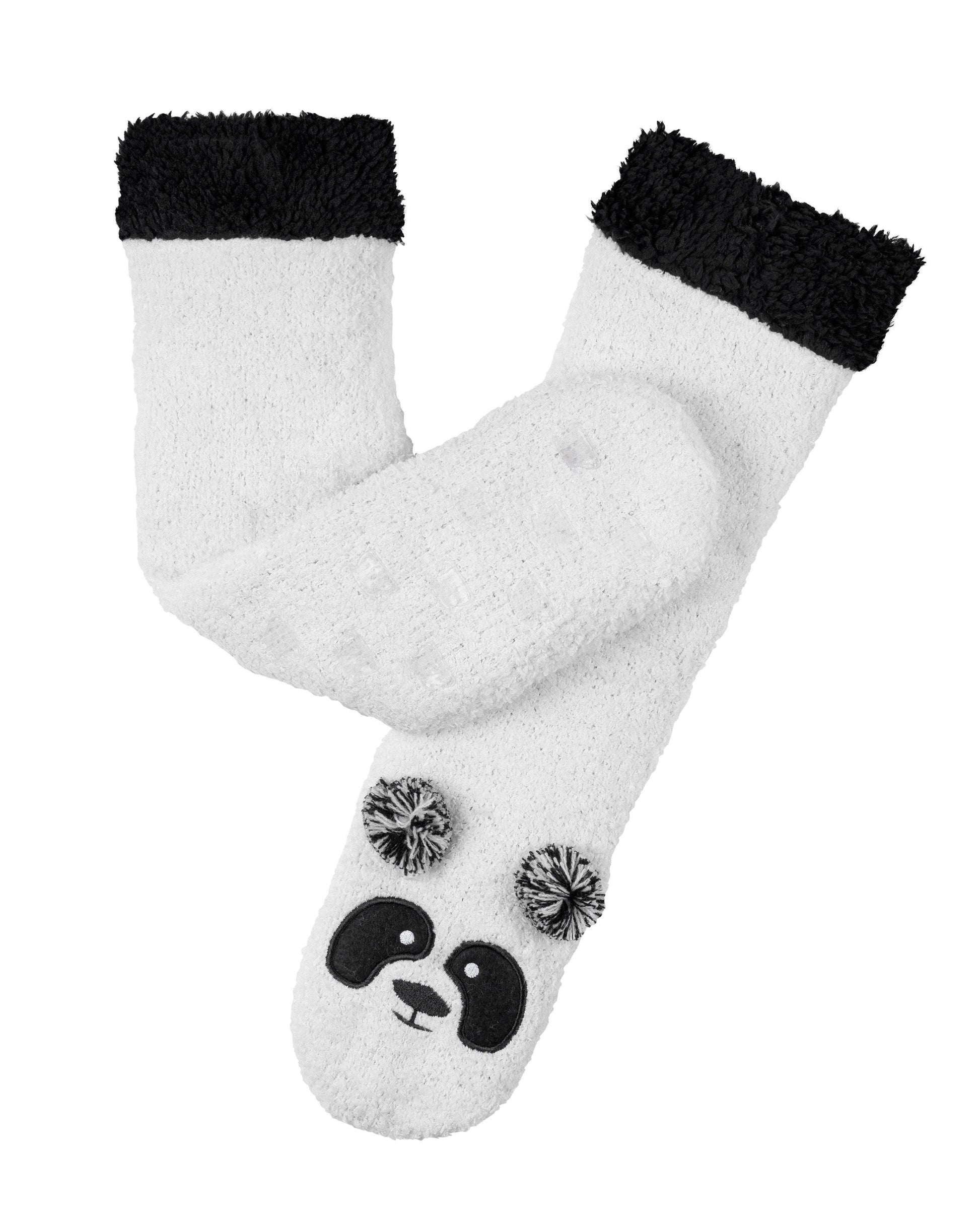 Marshmallow Critter Socks - Panda (Whisper White & Black) - LATTELOVE Co.