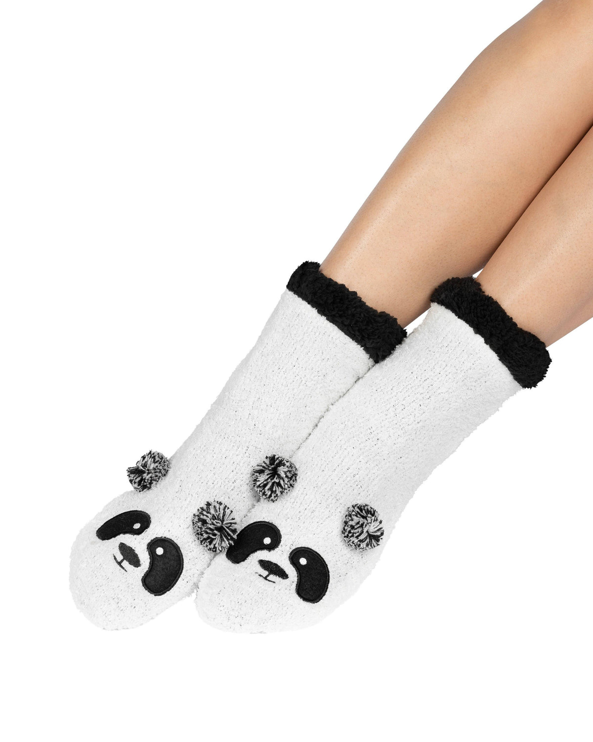 Marshmallow Critter Socks - Panda (Whisper White & Black) - LATTELOVE Co.