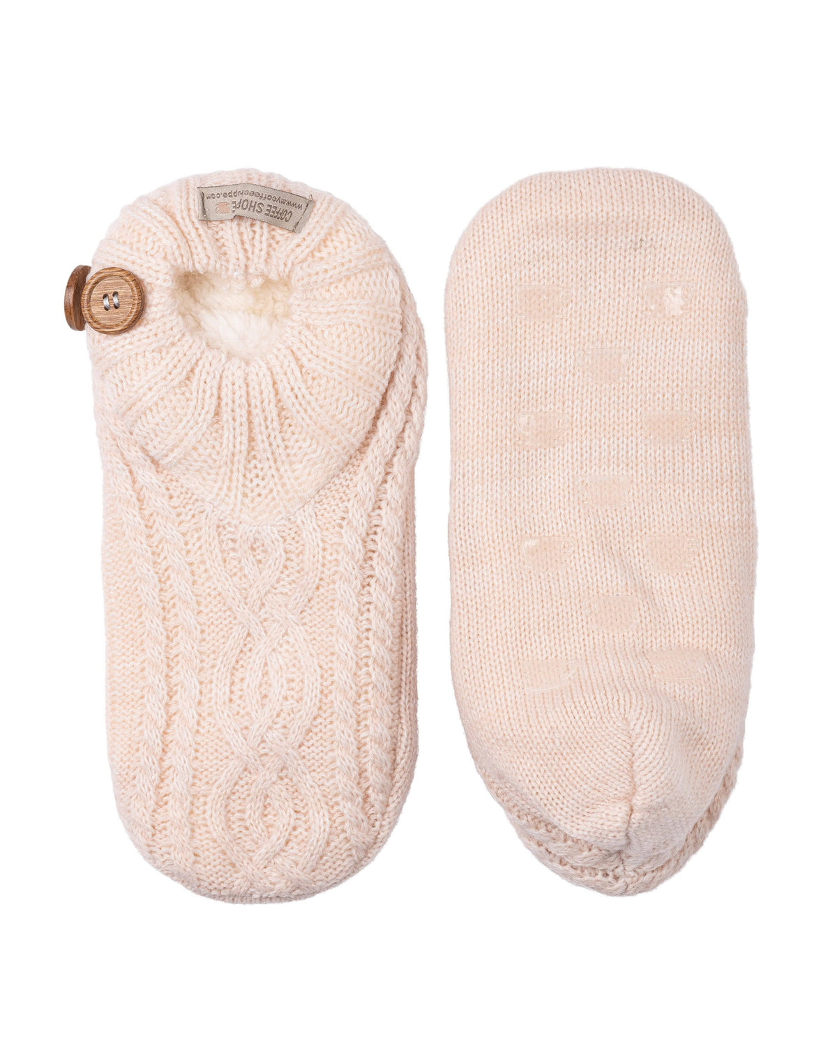 Melange Cable/Rib Knit Booties - Millennial Pink - LATTELOVE Co.