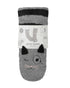 Marshmallow Critter Socks - Cat (Smoked Pearl & Black) - LATTELOVE Co.