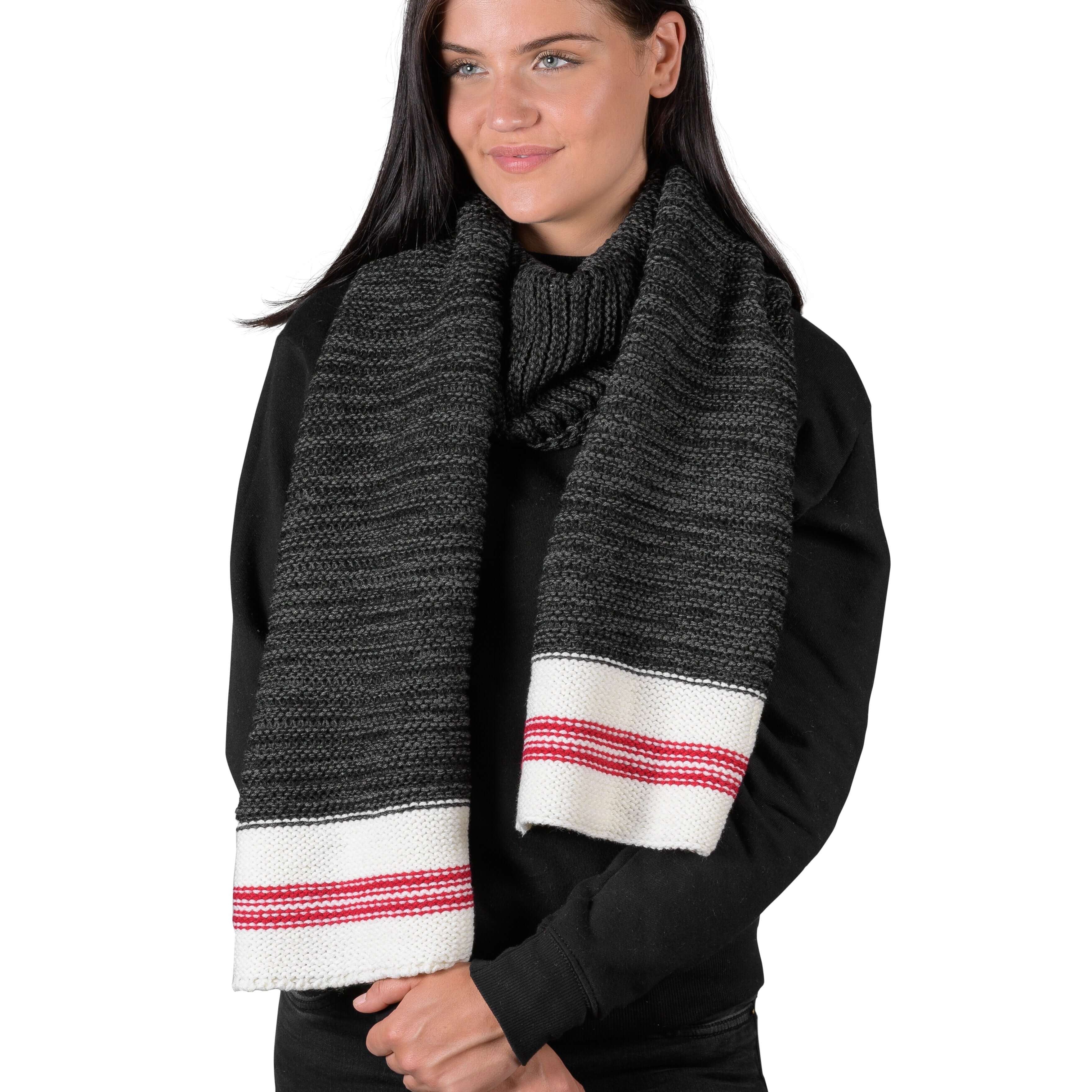Canadiana Knit Scarf - Dark Smoked Pearl - LATTELOVE Co.