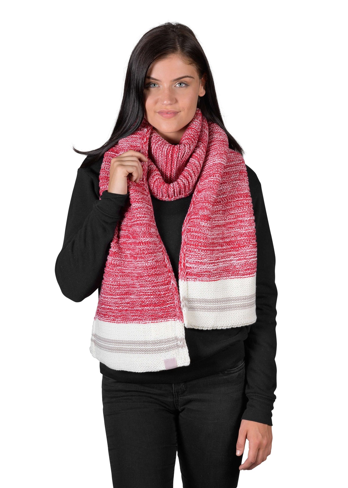 Canadiana Knit Scarf - Deep Red - LATTELOVE Co.