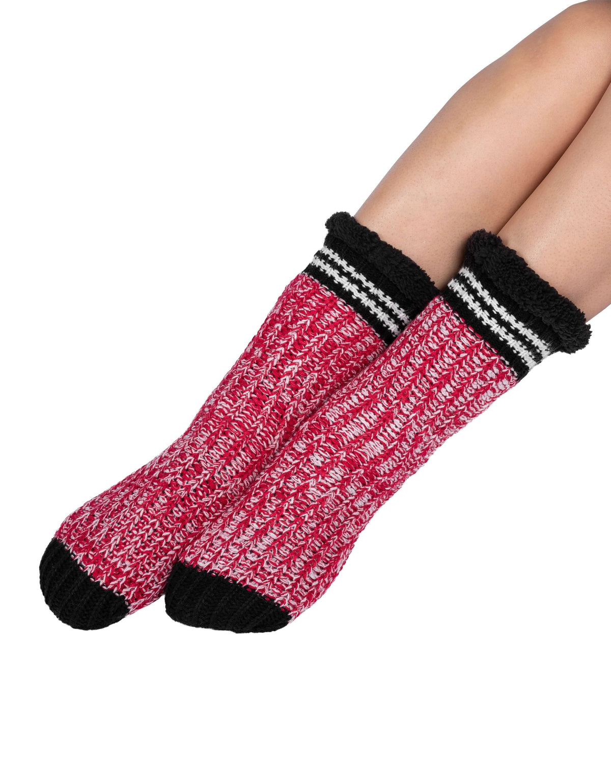 Canadiana Lounge Socks - Deep Red - LATTELOVE Co.