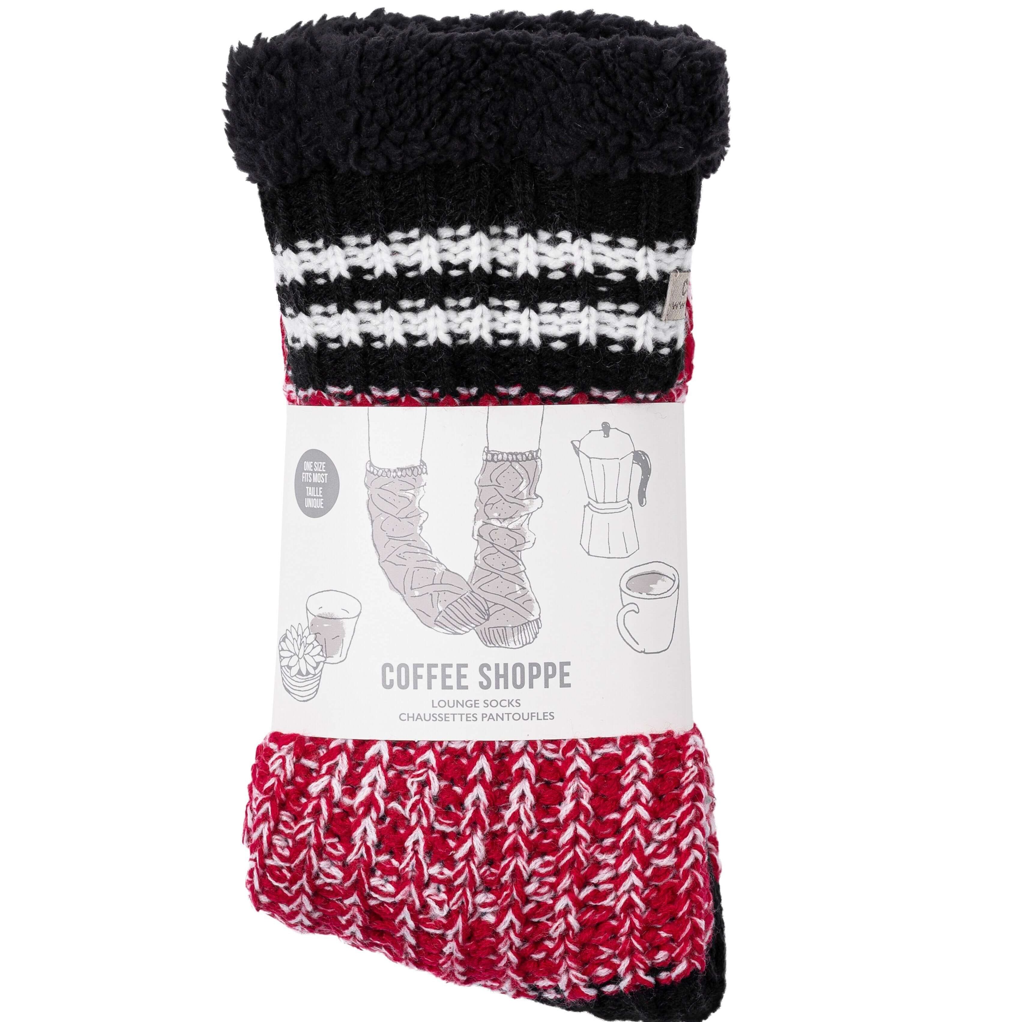Canadiana Lounge Socks - Deep Red - LATTELOVE Co.