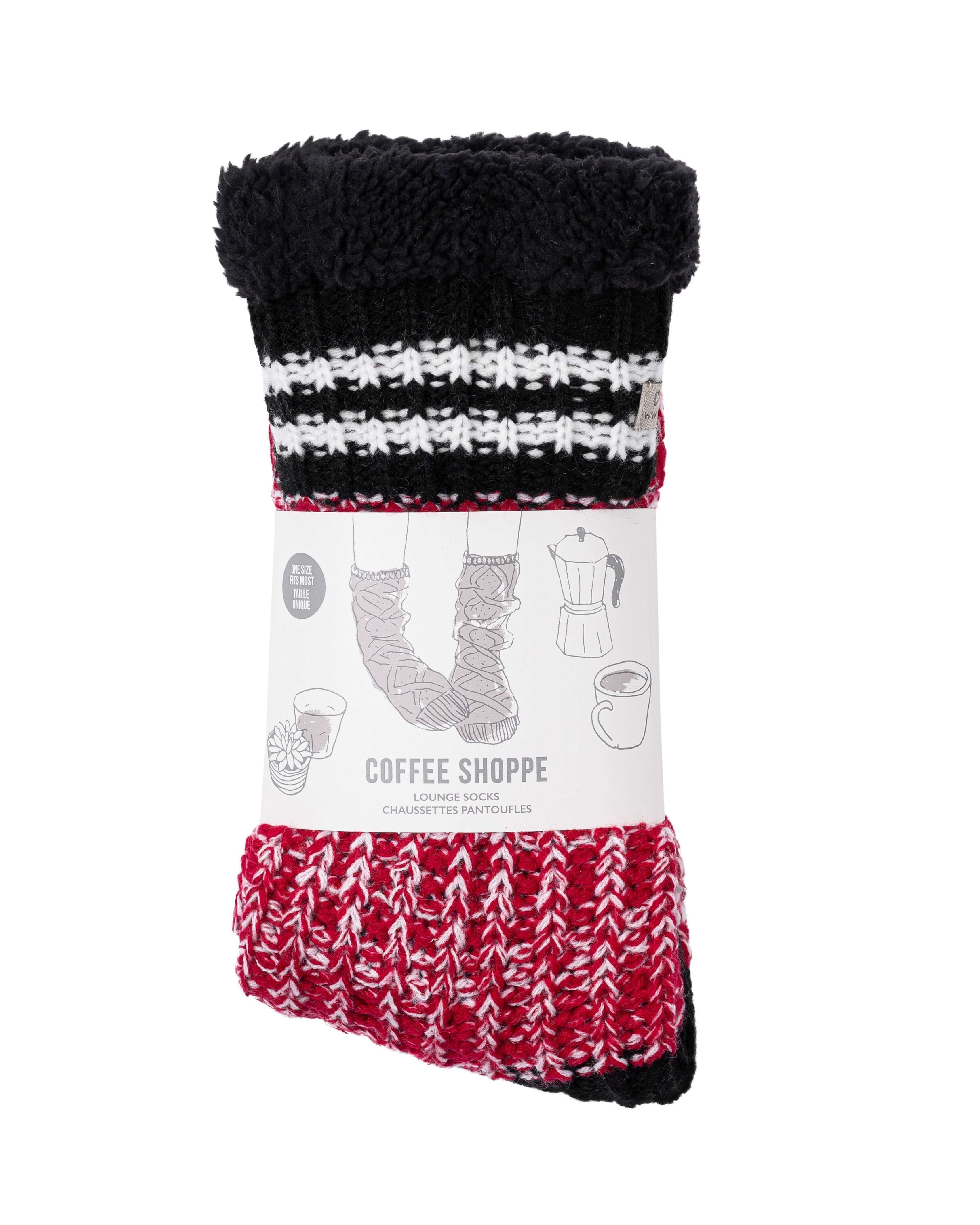 Canadiana Lounge Socks - Deep Red - LATTELOVE Co.