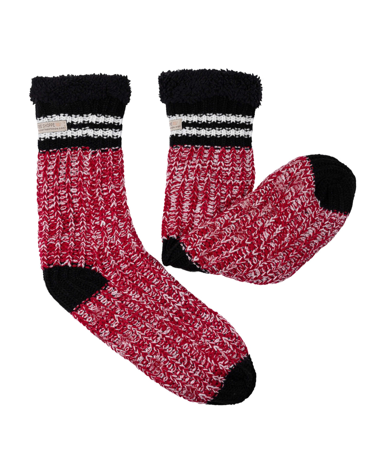 Canadiana Lounge Socks - Deep Red - LATTELOVE Co.