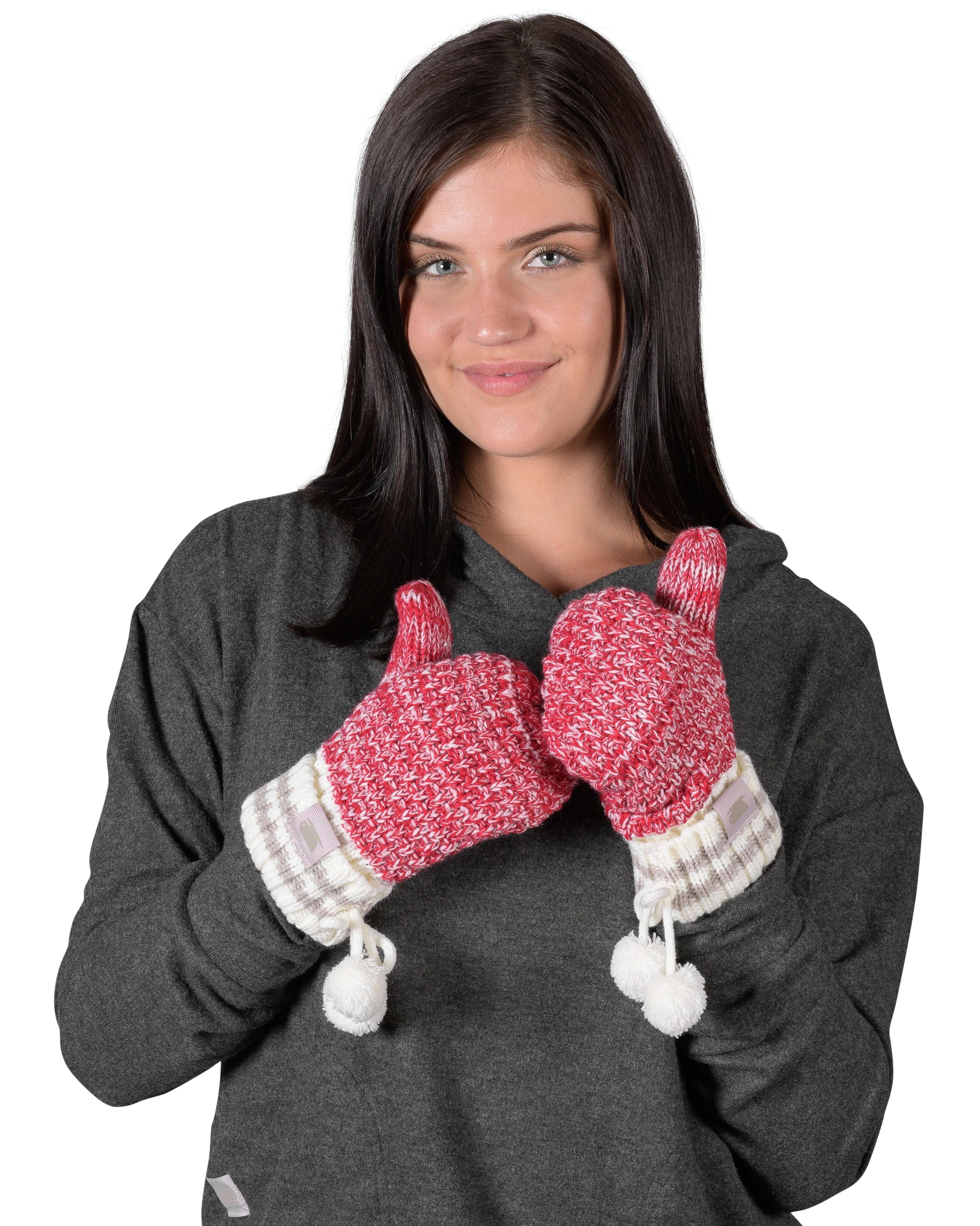 Canadiana Mittens - Deep Red - LATTELOVE Co.
