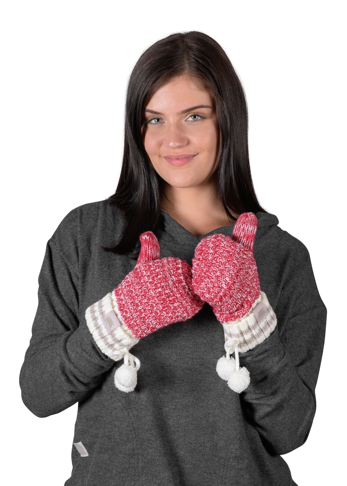 Canadiana Mittens - Deep Red - LATTELOVE Co.