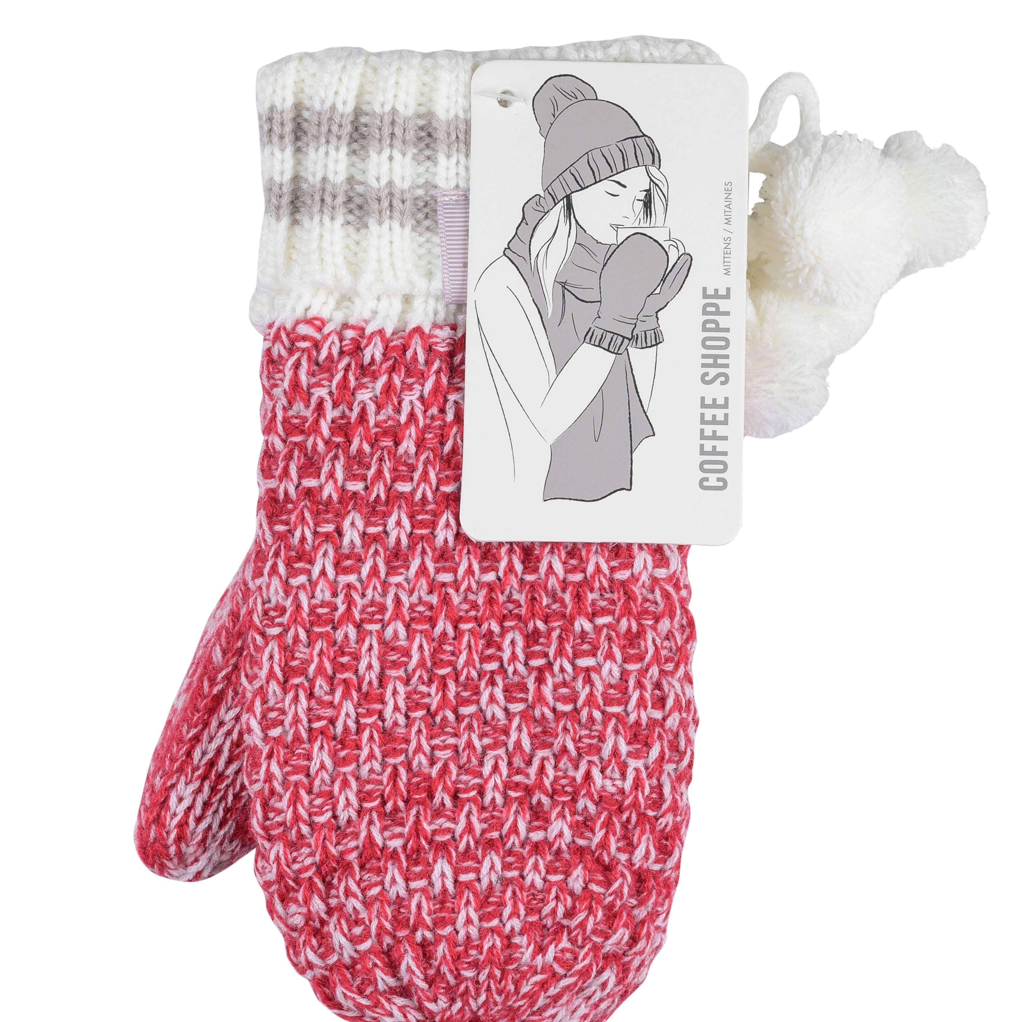 Canadiana Mittens - Deep Red - LATTELOVE Co.