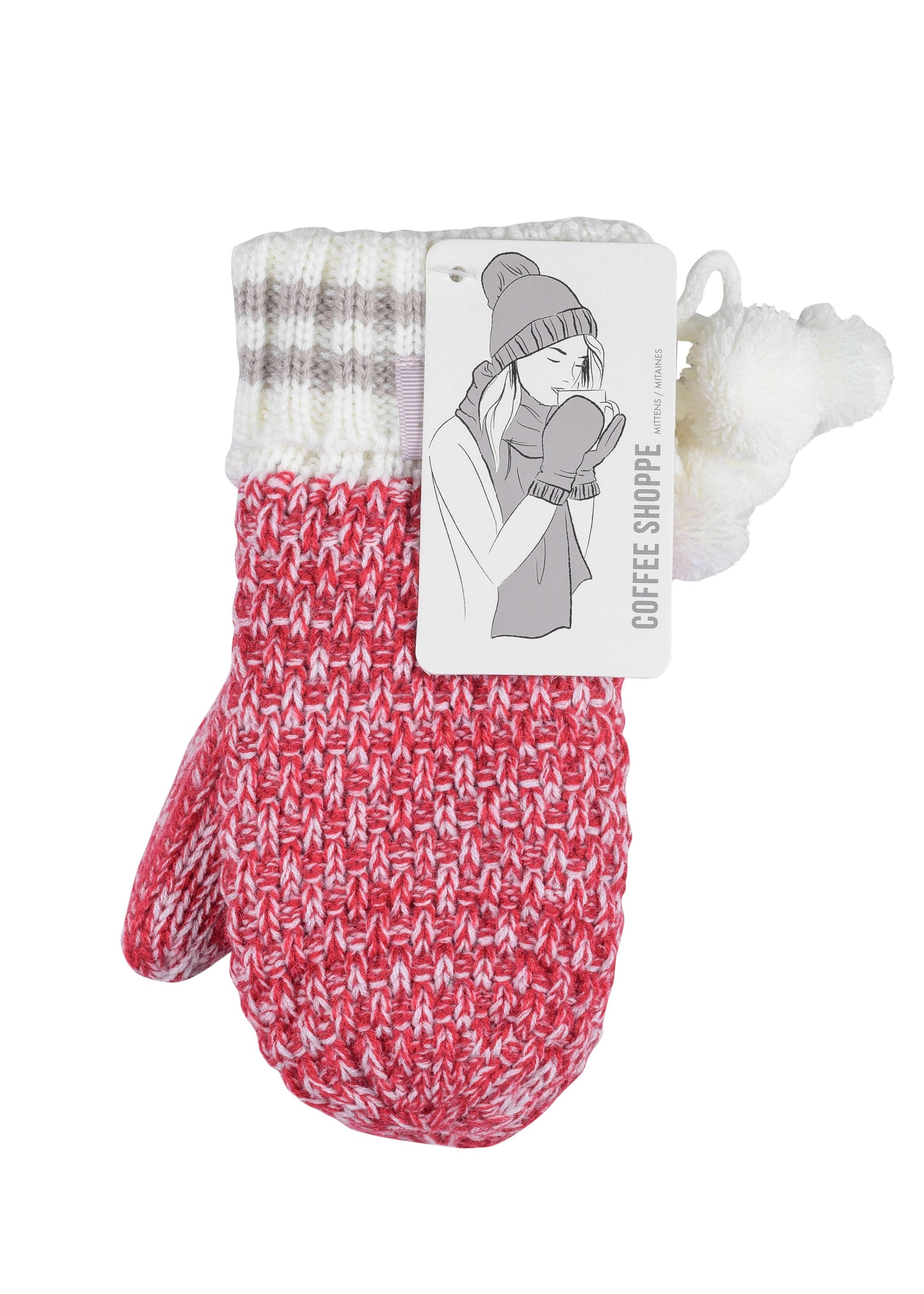 Canadiana Mittens - Deep Red - LATTELOVE Co.