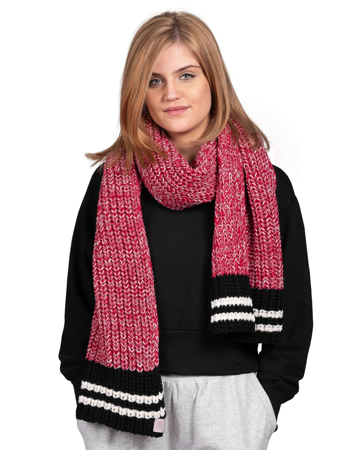 Canadiana Wrap Scarf - Deep Red - LATTELOVE Co.