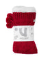 Textured Basket Weave Lounge Socks - Deep Red - LATTELOVE Co.
