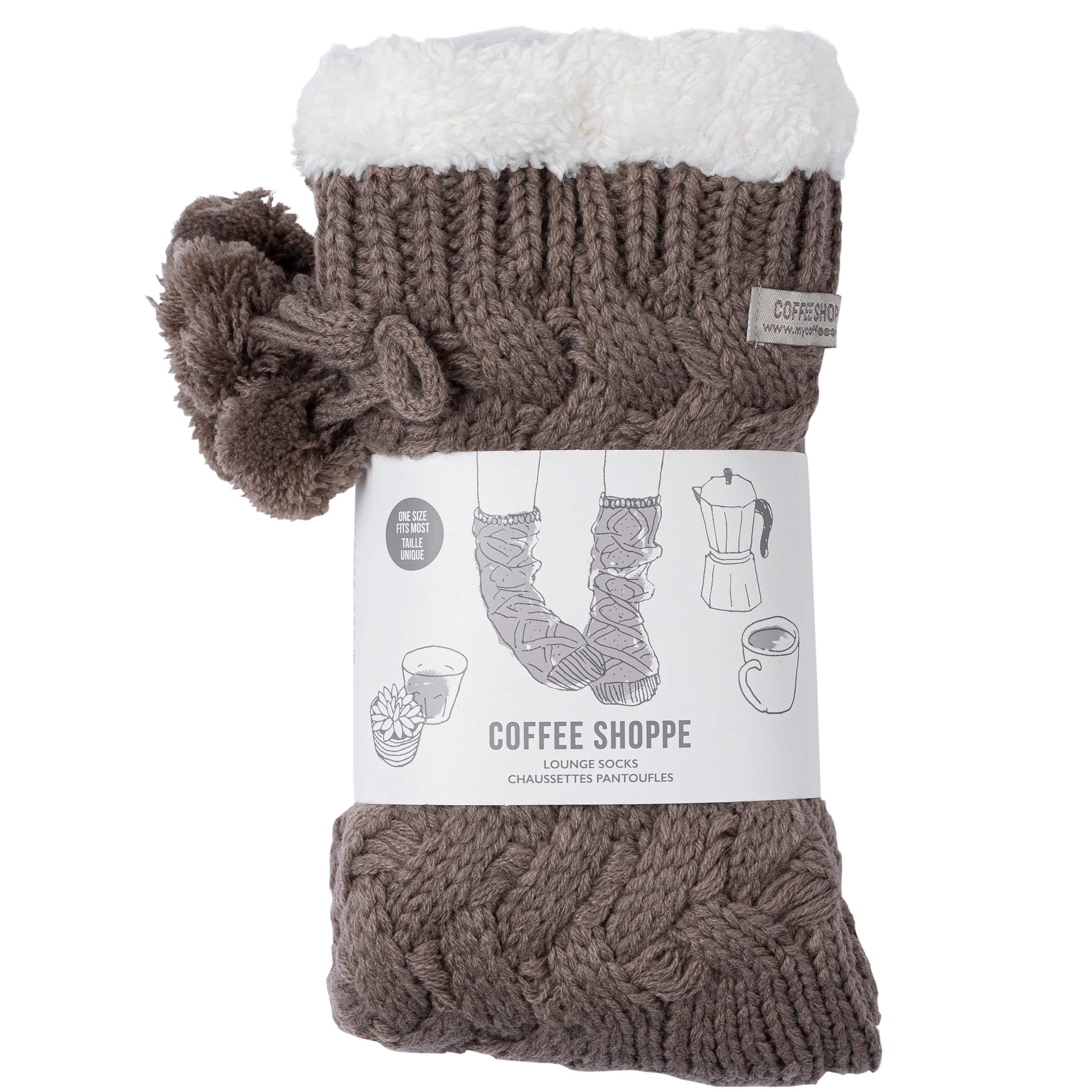 Textured Basket Weave Lounge Socks - Fungi - LATTELOVE Co.
