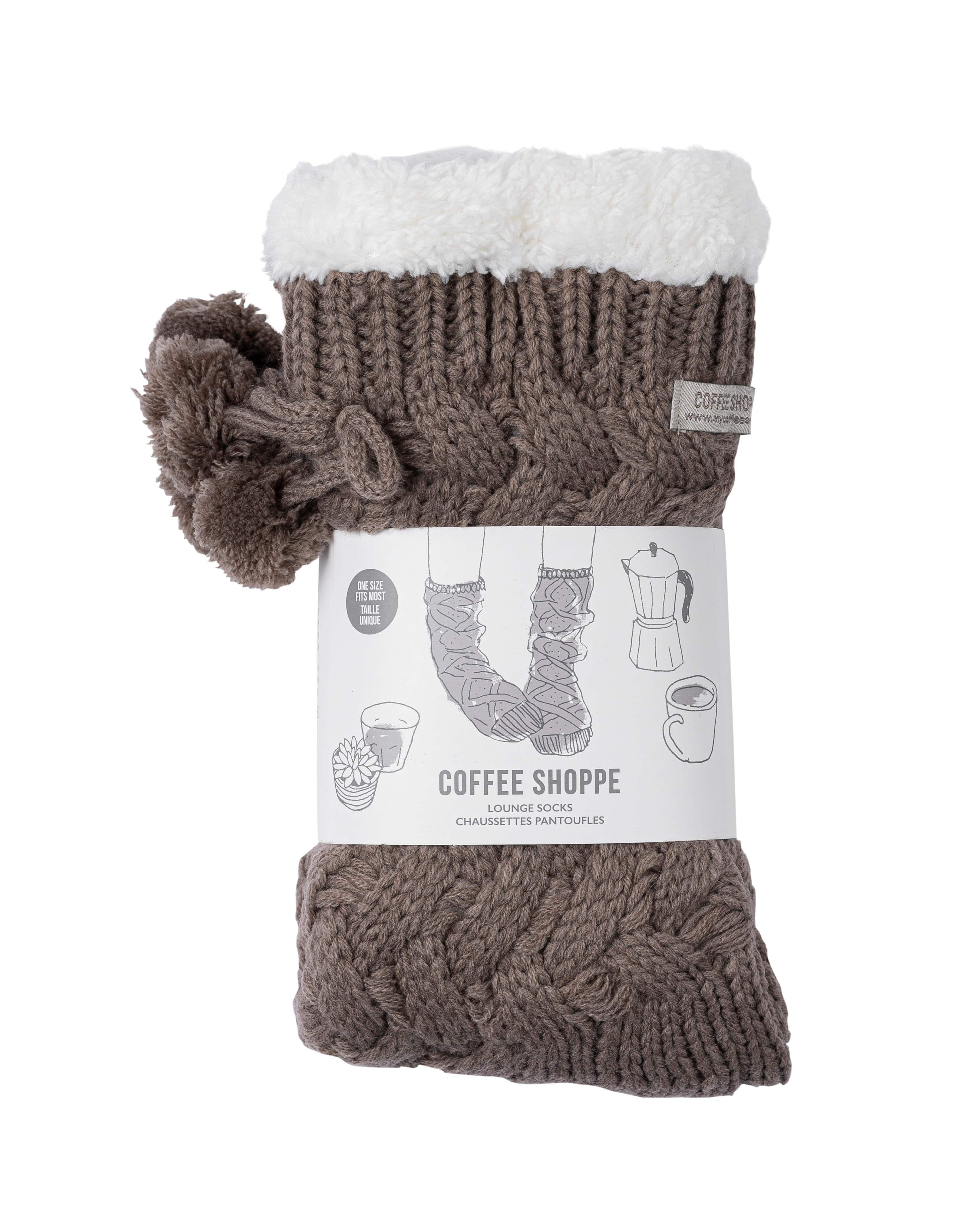Textured Basket Weave Lounge Socks - Fungi - LATTELOVE Co.