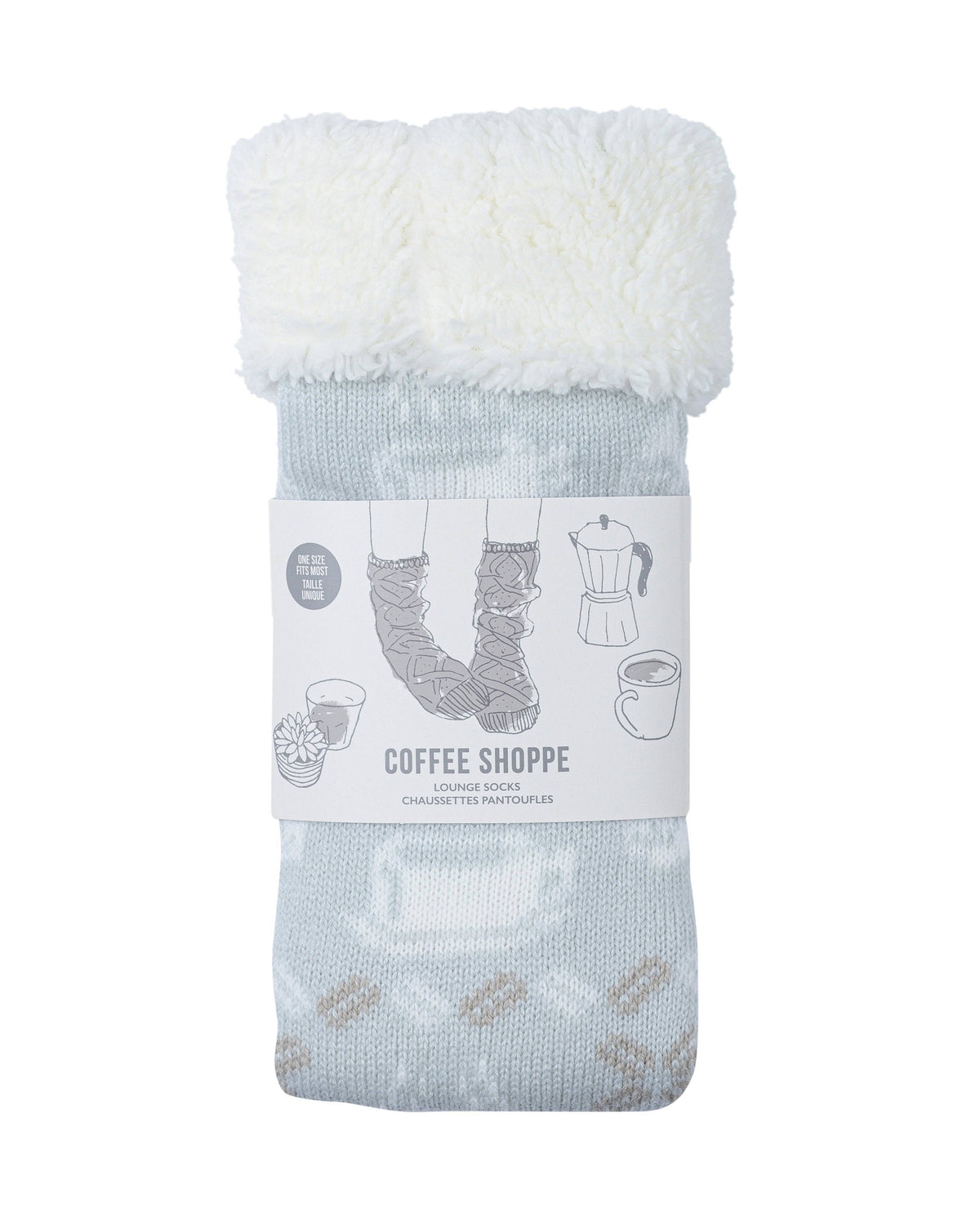 Coffee Cup Lounge Socks - Illusion Blue - LATTELOVE Co.