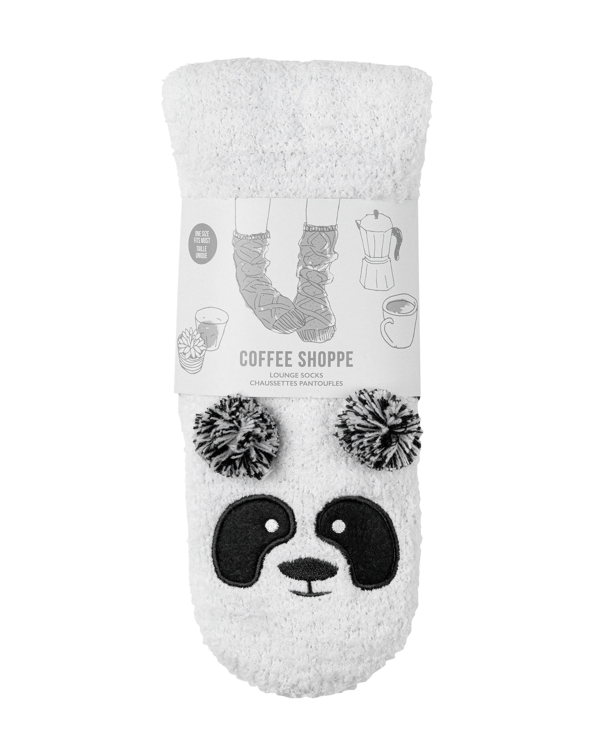 Marshmallow Critter Socks - Panda (Whisper White & Black) - LATTELOVE Co.