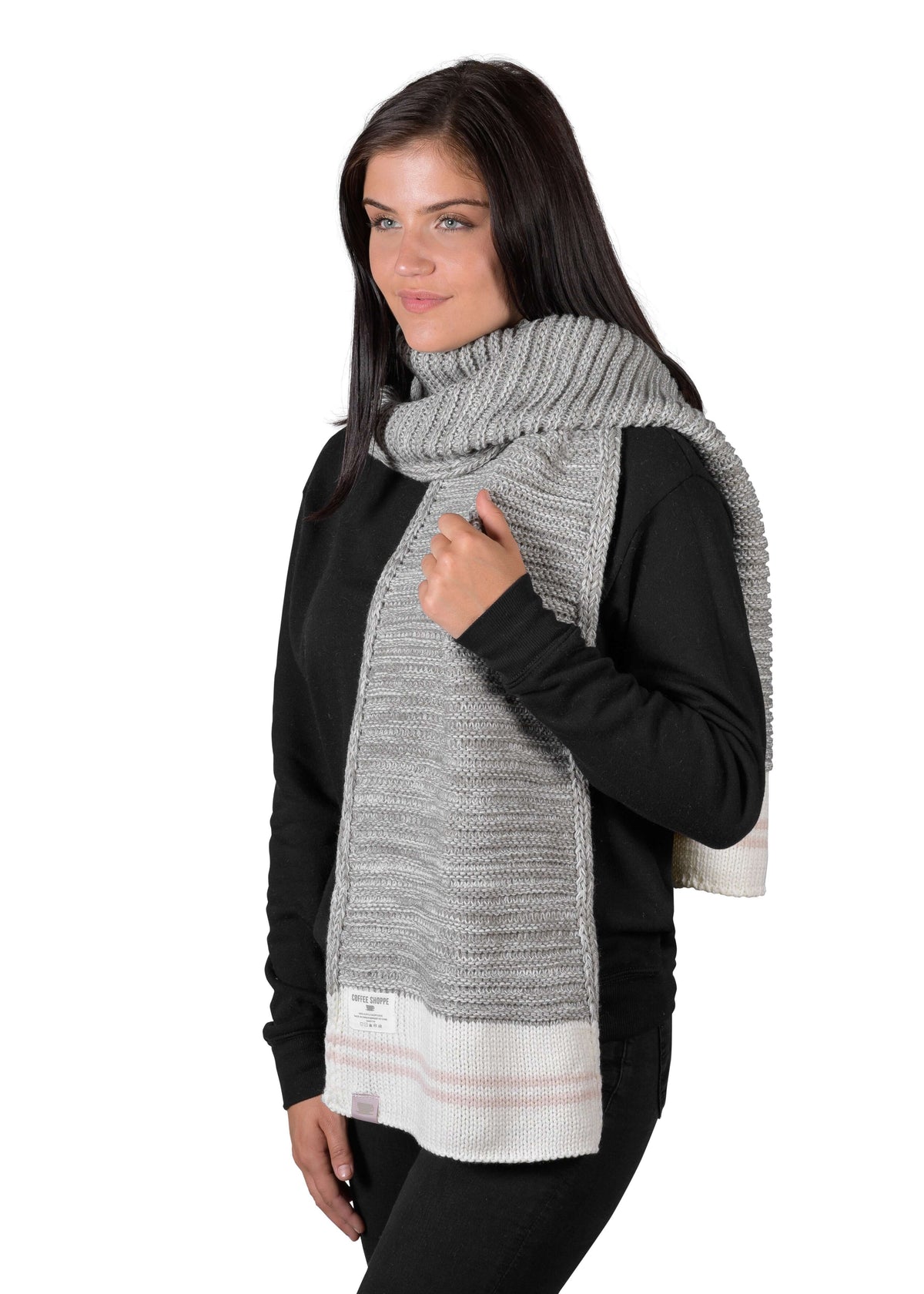 Canadiana Knit Scarf - Soft Grey - LATTELOVE Co.