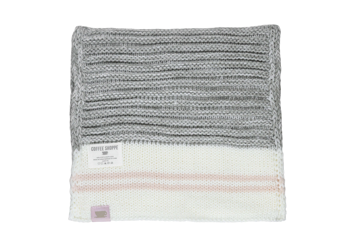 Canadiana Knit Scarf - Soft Grey - LATTELOVE Co.