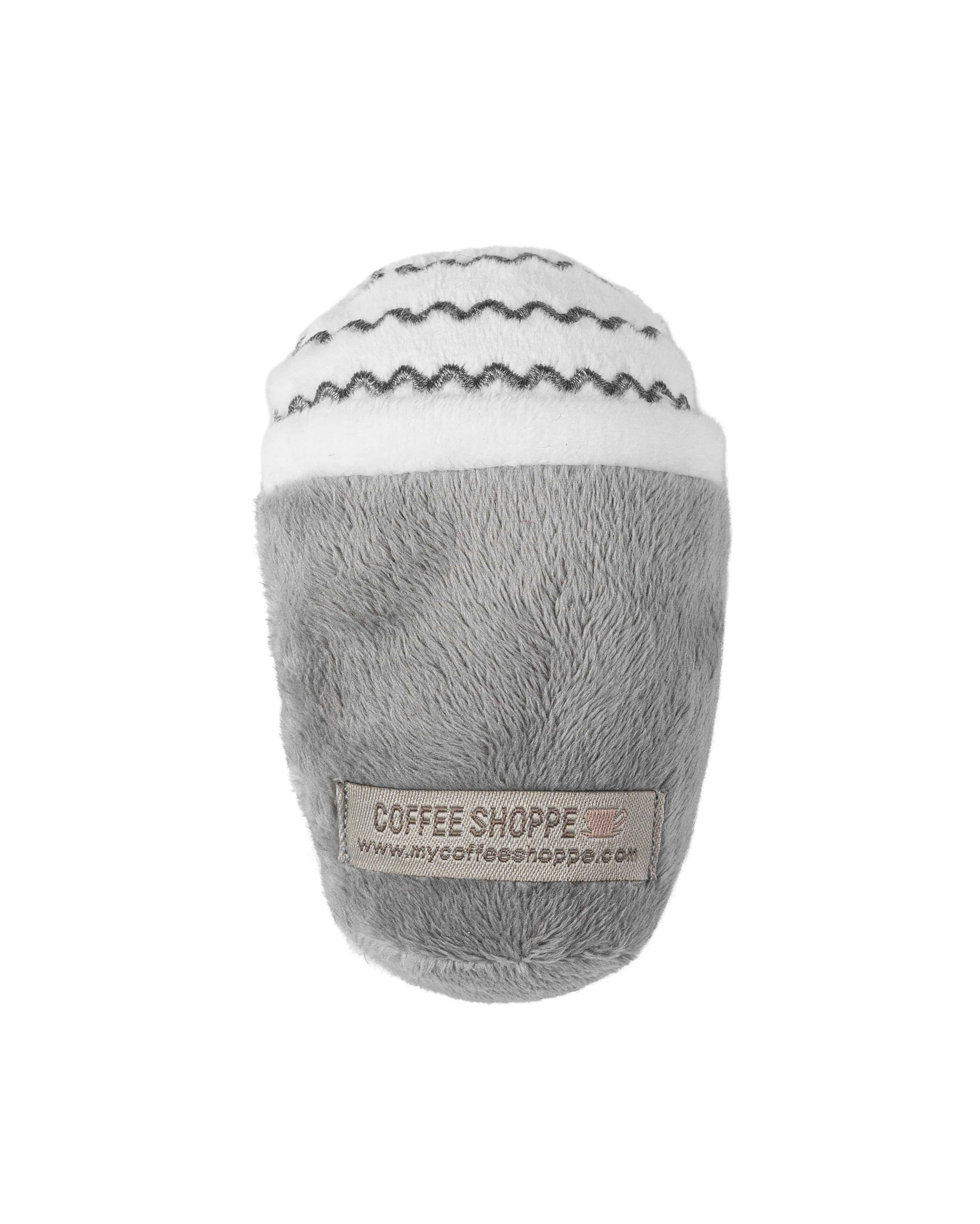 Puppuccino-To-Go Dog Toy with Squeaker - Soft Grey Combo - LATTELOVE Co.