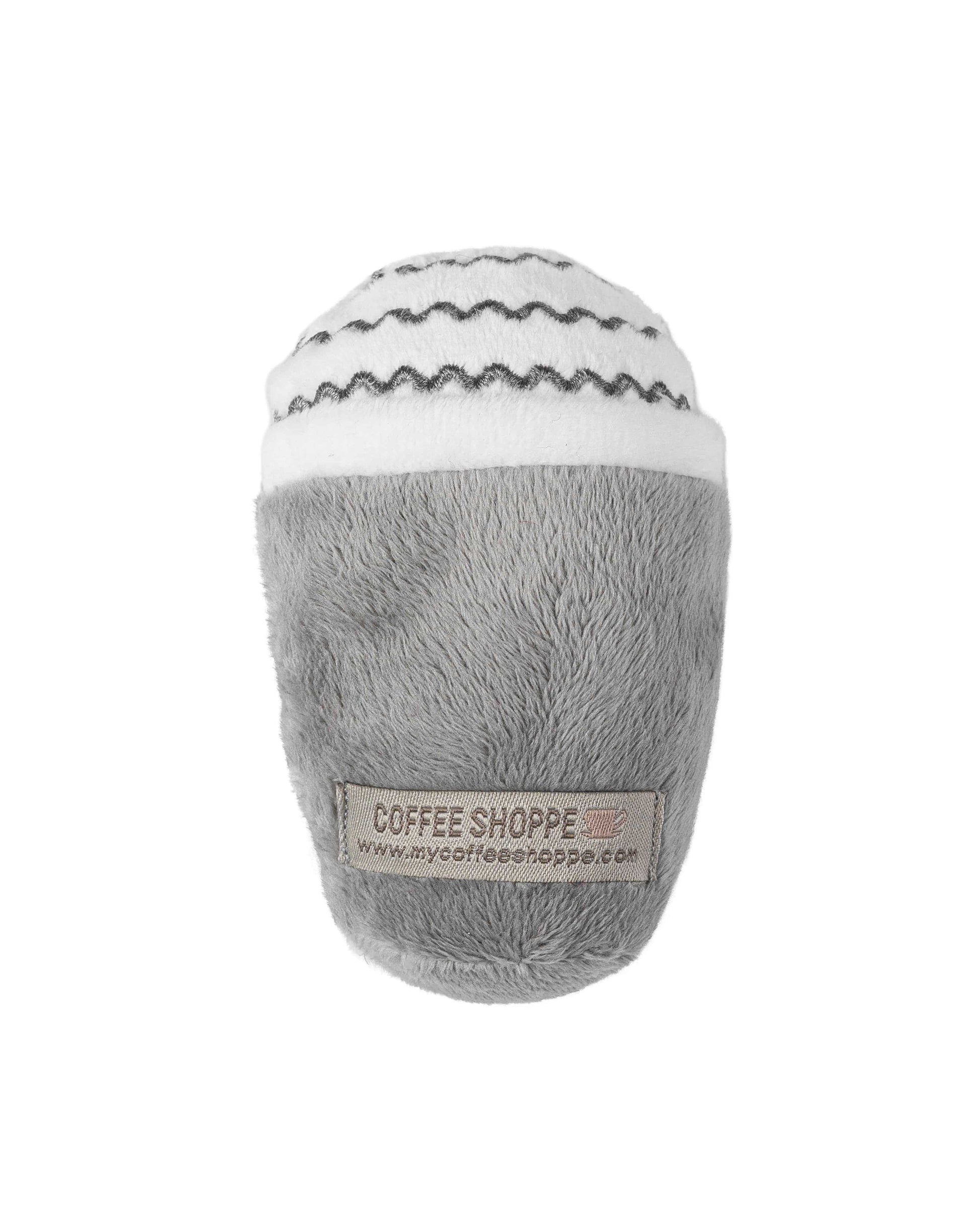 Puppuccino-To-Go Dog Toy with Squeaker - Soft Grey Combo - LATTELOVE Co.