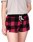 Stay-At-Home Lounge Short - Deep Red Buffalo Plaid - LATTELOVE Co.