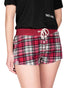 Stay-At-Home Lounge Short - Deep Red Tartan Plaid - LATTELOVE Co.