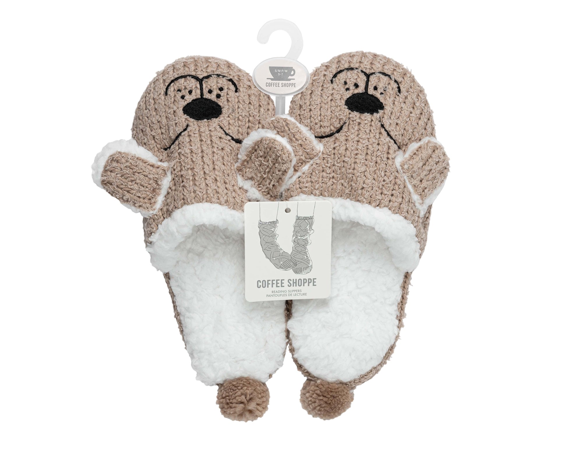 Critter Slide Slipper with hard-bottom sole - Dog (Fungi) - LATTELOVE Co.