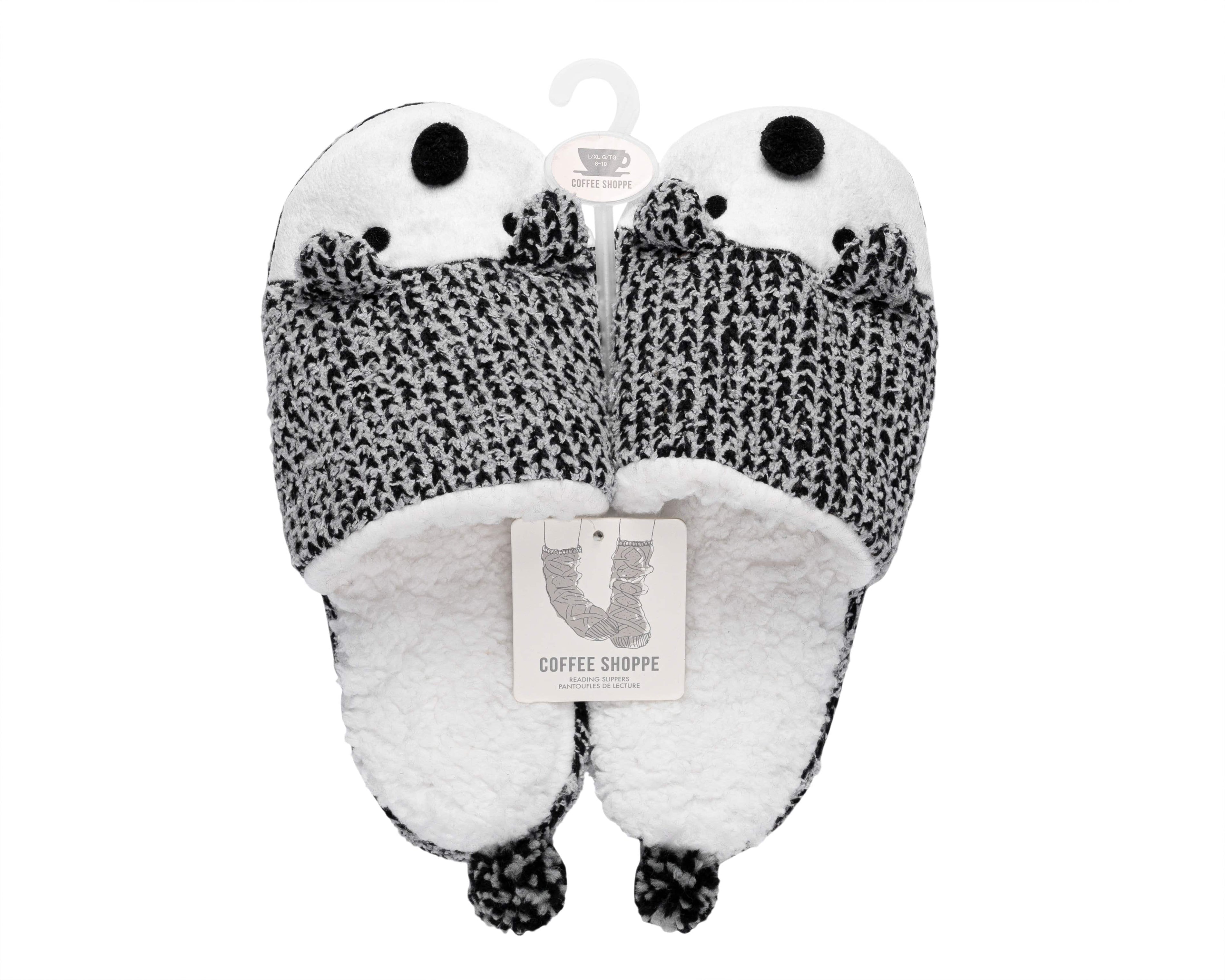 Critter Slide Slipper with hard-bottom sole - Hedgehog (Wild Dove) - LATTELOVE Co.