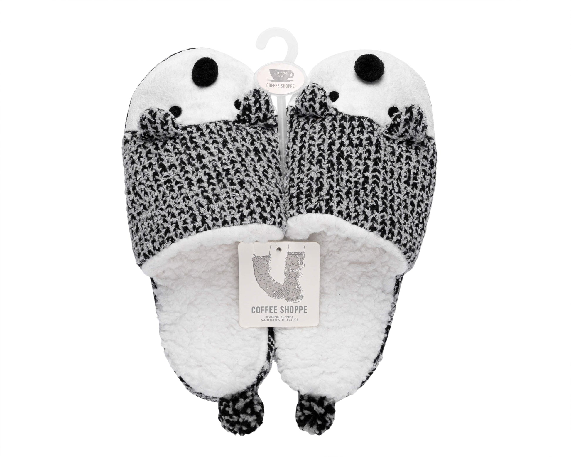 Critter Slide Slipper with hard-bottom sole - Hedgehog (Wild Dove) - LATTELOVE Co.