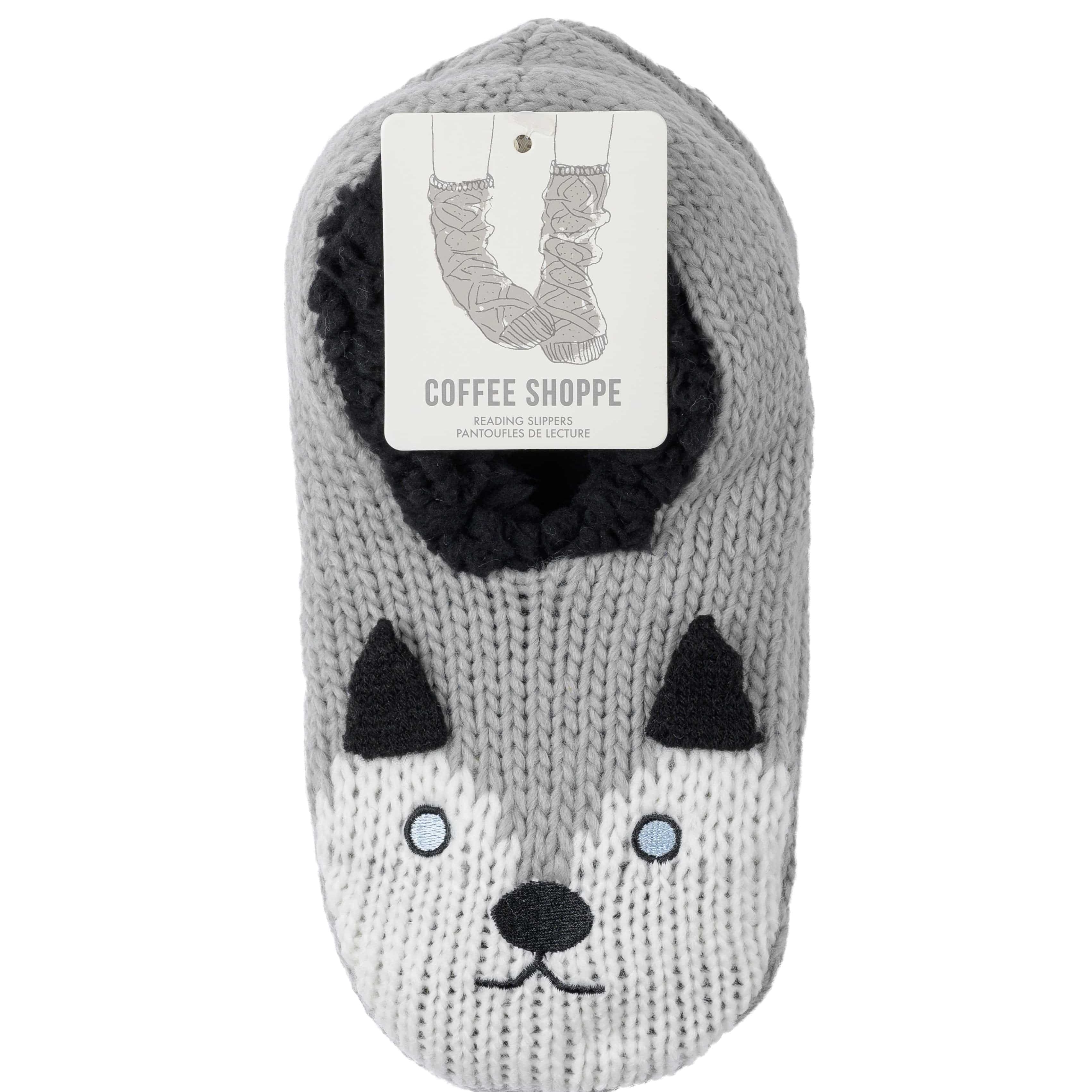 Critter Ankle Slippers - Husky (Wild Dove) - LATTELOVE Co.