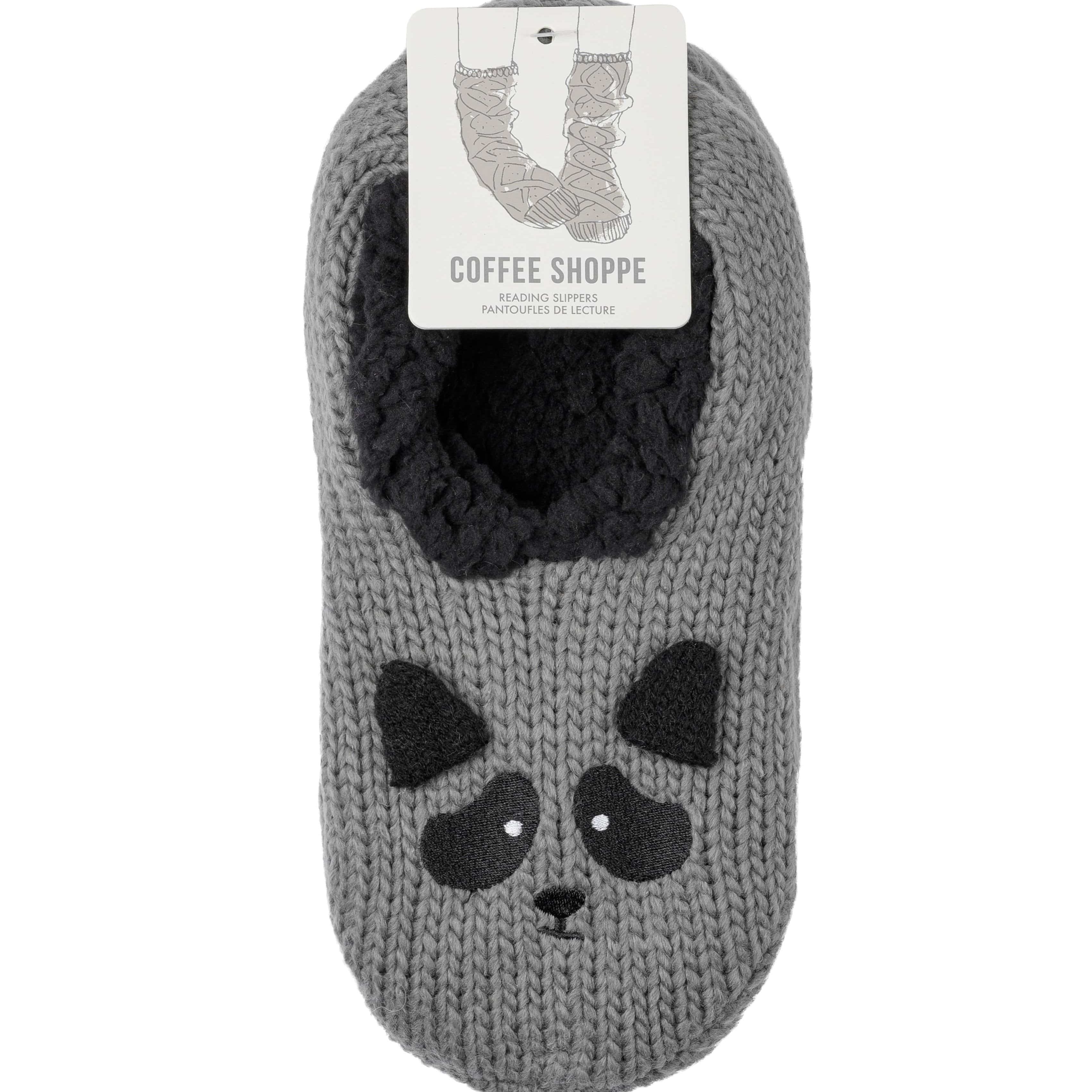 Critter Ankle Slippers - Raccoon (Smoked Pearl) - LATTELOVE Co.
