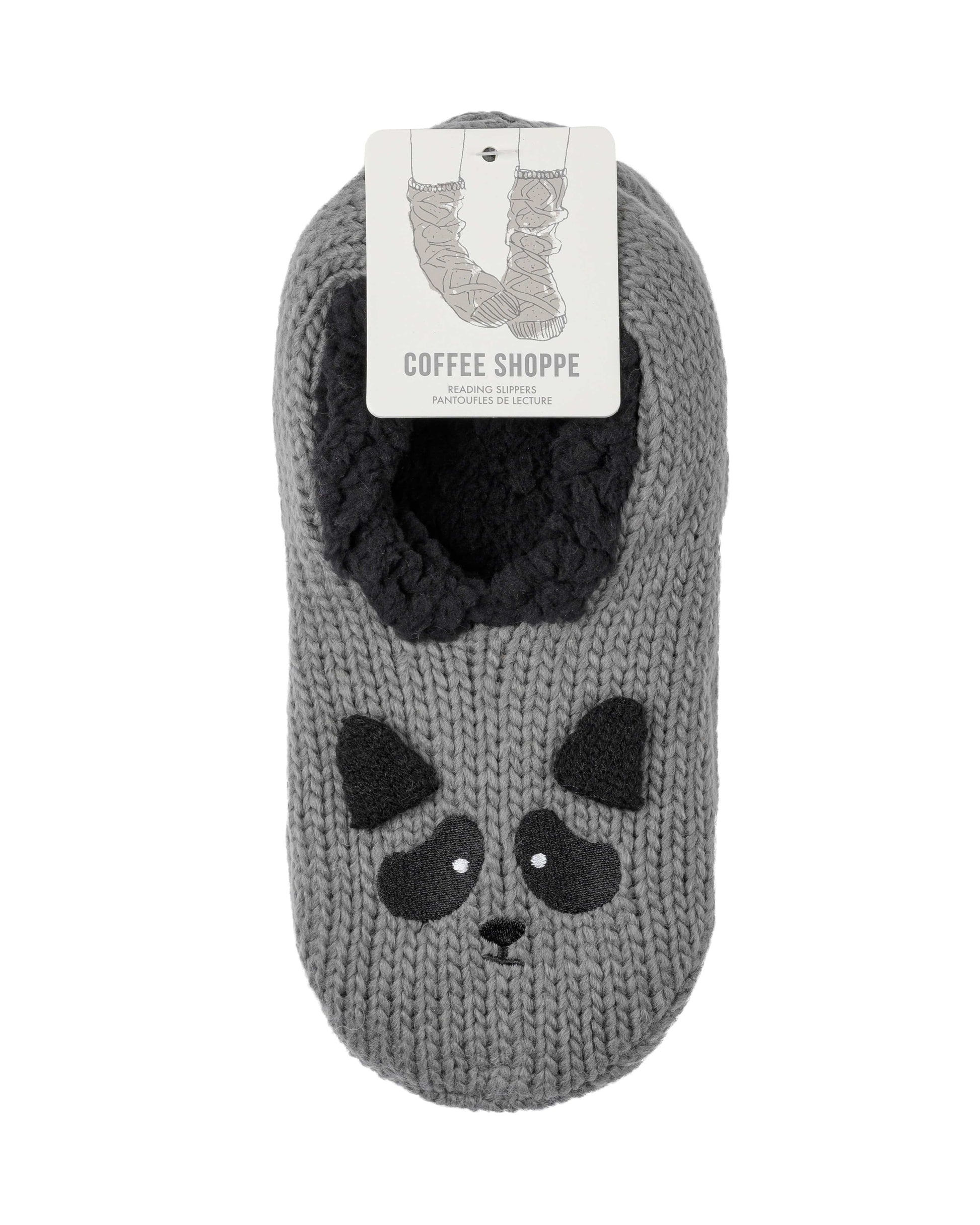 Critter Ankle Slippers - Raccoon (Smoked Pearl) - LATTELOVE Co.